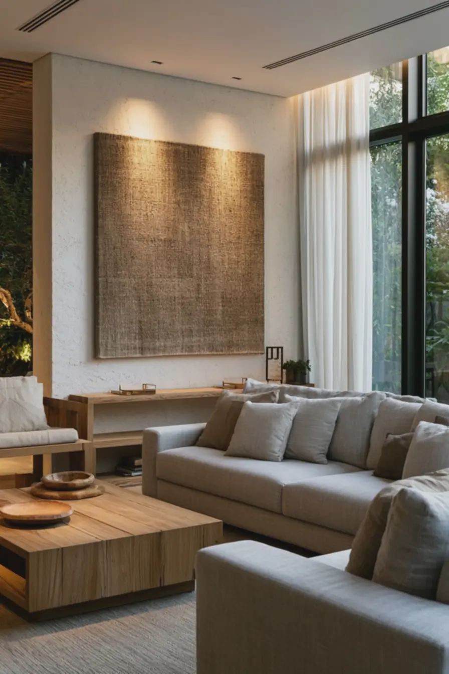 decoracao-pratica-e-criativa-usando-painel-textil-grande-preso-com-fita-duplaface-transparente Ideias baratas para decorar paredes sem furar: opções simples e de grande efeito decoracao-pratica-e-criativa-usando-painel-textil-grande-preso-com-fita-duplaface-transparente Ideias baratas para decorar paredes sem furar: opções simples e de grande efeito
