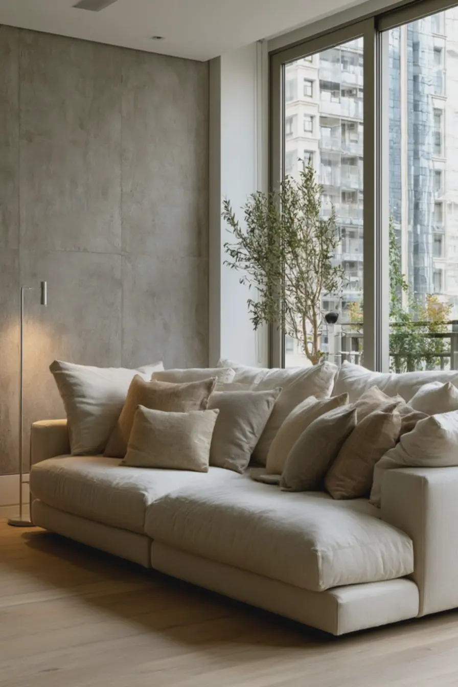decoracao-pratica-e-elegante-em-apartamento-alugado-com-sofa-bege-almofadasneutras-e-luminaria-de-chao-moderna Paredes sem furar: soluções visuais para personalizar apartamento alugado decoracao-pratica-e-elegante-em-apartamento-alugado-com-sofa-bege-almofadasneutras-e-luminaria-de-chao-moderna Paredes sem furar: soluções visuais para personalizar apartamento alugado
