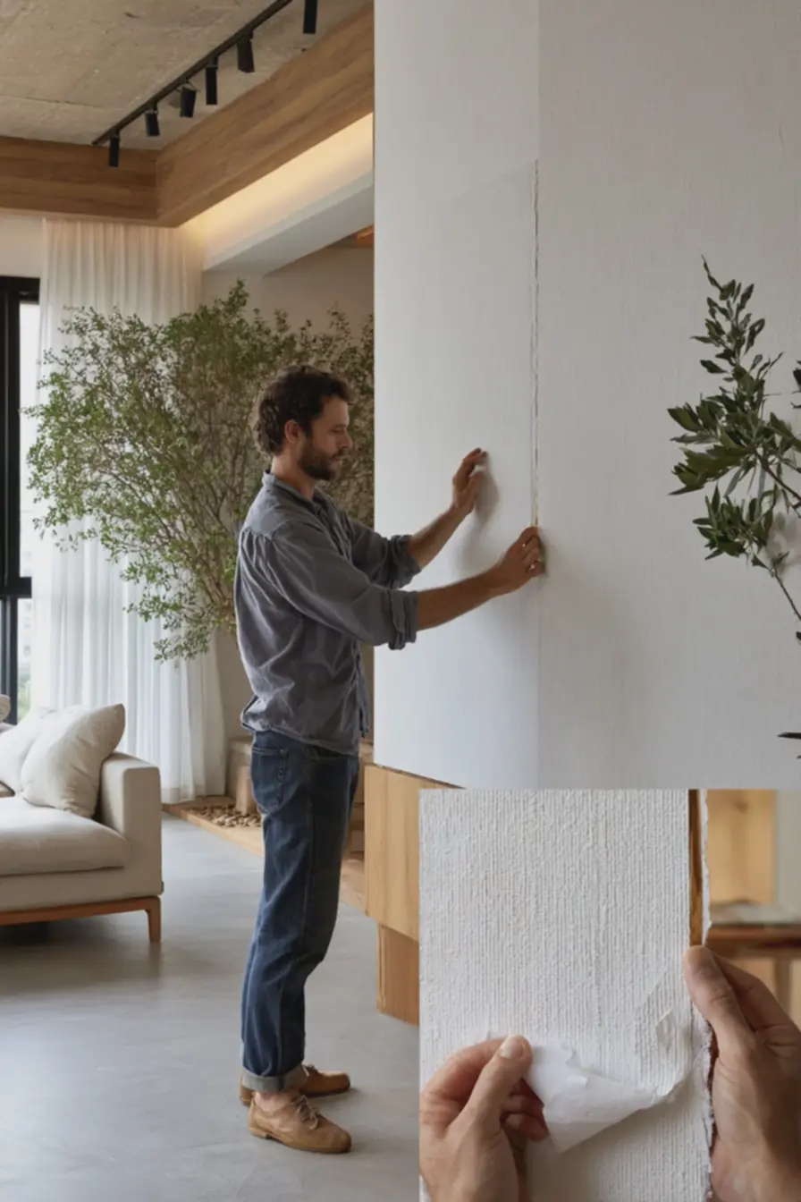 detalhe-da-fixacao-do-adesivo-em-parede-com-cortina-translucida-e-planta-verdedecoracao-sem-furar-paredes Paredes sem furar: soluções visuais para personalizar apartamento alugado detalhe-da-fixacao-do-adesivo-em-parede-com-cortina-translucida-e-planta-verdedecoracao-sem-furar-paredes Paredes sem furar: soluções visuais para personalizar apartamento alugado