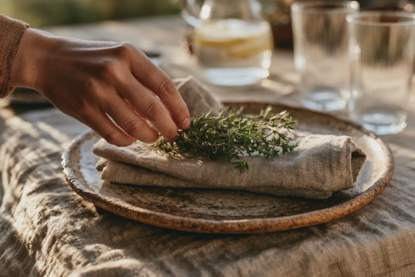 detalhe-em-mesa-posta-com-textura-natural-da-toalha-de-linho-e-ceramica-em-tonsterrosos O charme discreto da mesa posta que deixa as refeições do dia a dia mais aconchegantes e elegantes detalhe-em-mesa-posta-com-textura-natural-da-toalha-de-linho-e-ceramica-em-tonsterrosos O charme discreto da mesa posta que deixa as refeições do dia a dia mais aconchegantes e elegantes