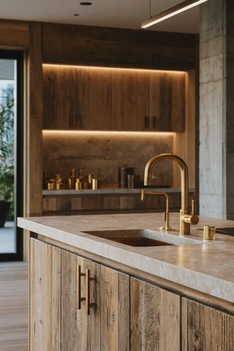 detalhes-dourados-pequenos-combinados-com-madeira-natural-em-cozinha-funcional-eelegante Veja como usar tons de dourado na decoração sem exagerar, segundo especialistas detalhes-dourados-pequenos-combinados-com-madeira-natural-em-cozinha-funcional-eelegante Veja como usar tons de dourado na decoração sem exagerar, segundo especialistas
