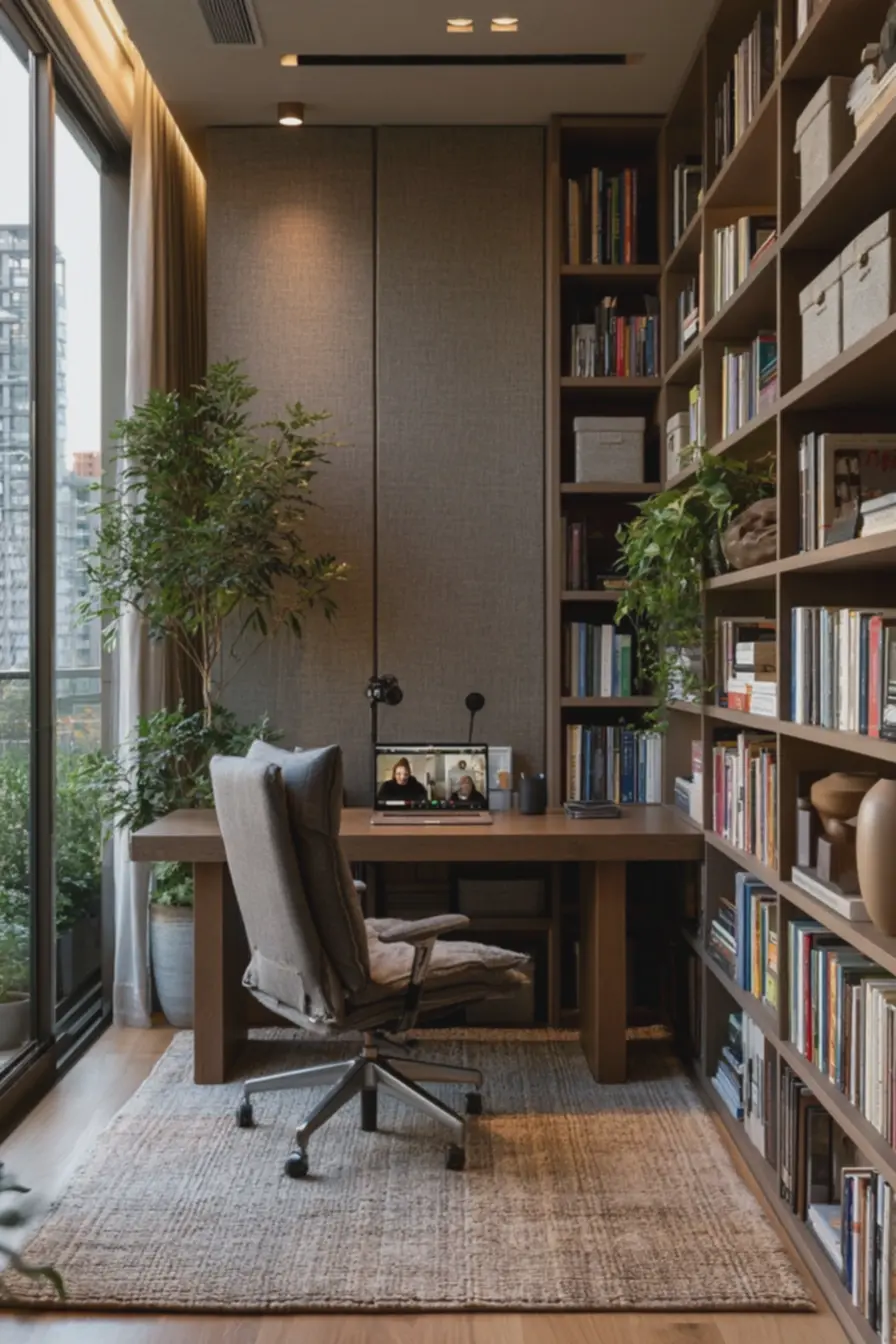 estante-profunda-com-livros-caixas-revestidas-de-tecido-e-objetos-de-ceramicafosca-para-melhorar-acustica Acústica no home office: painéis, tapetes e estantes que melhoram foco e chamadas estante-profunda-com-livros-caixas-revestidas-de-tecido-e-objetos-de-ceramicafosca-para-melhorar-acustica Acústica no home office: painéis, tapetes e estantes que melhoram foco e chamadas