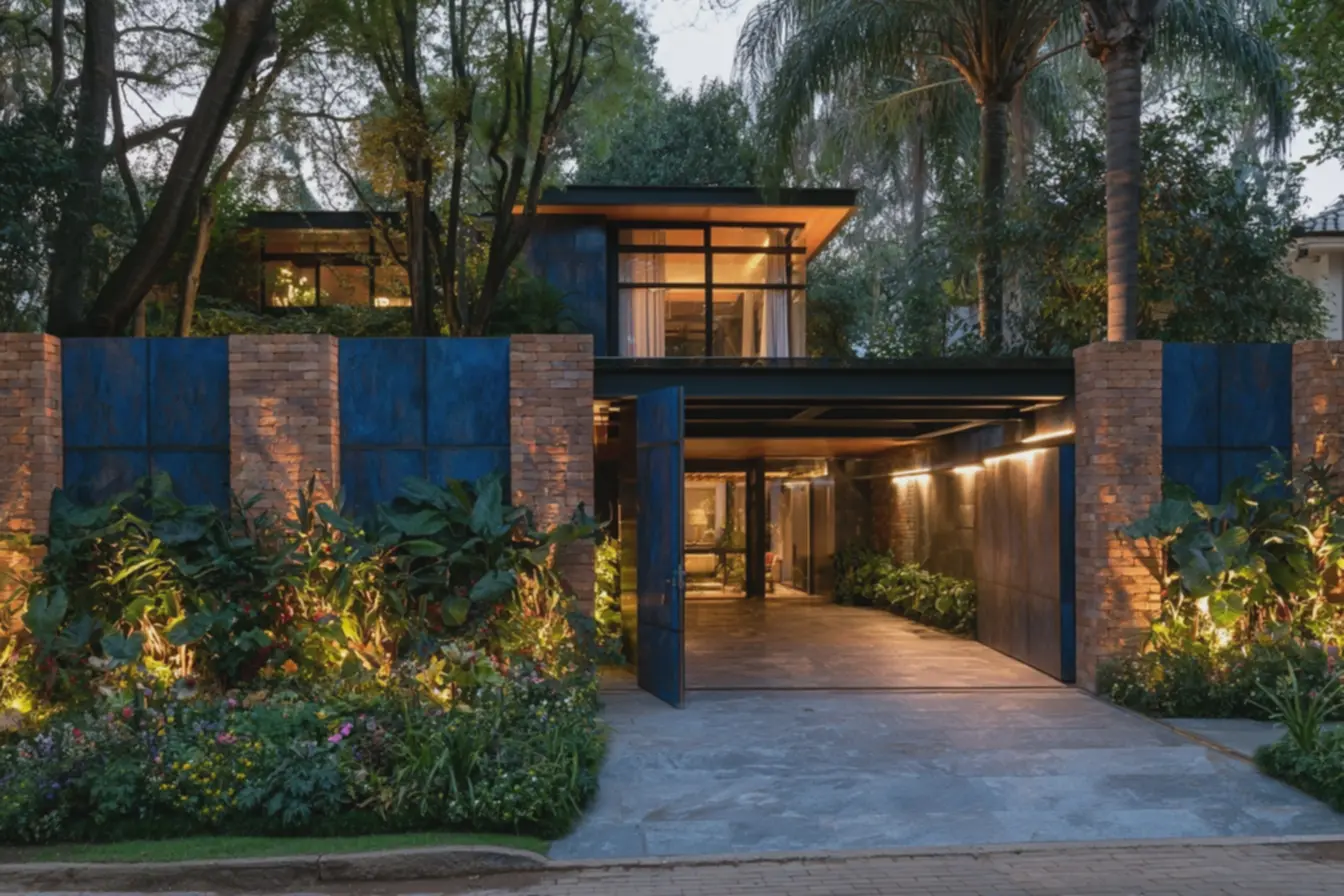 fachada-moderna-e-sustentavel-com-combinacao-de-cores-vibrantes-e-texturasvariadas-valorizando-a-casa Como decorar o muro da frente da sua casa fachada-moderna-e-sustentavel-com-combinacao-de-cores-vibrantes-e-texturasvariadas-valorizando-a-casa Como decorar o muro da frente da sua casa