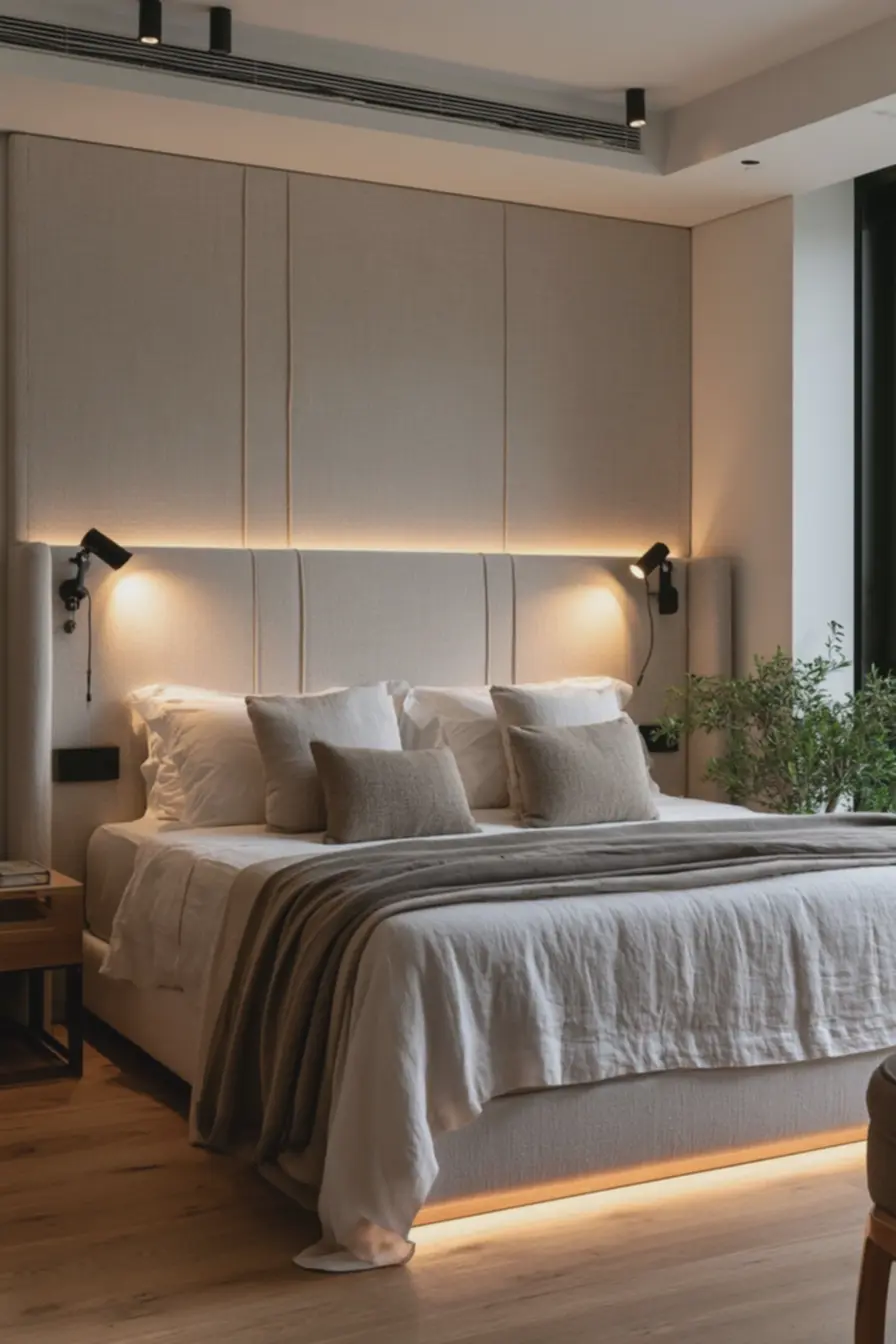 fita-de-led-embutida-no-estrado-da-cama-criando-efeito-de-flutuacao-e-ampliandosensacao-de-espaco Cabeceiras estofadas e iluminação pontual: dupla que amplia e valoriza o quarto de casal fita-de-led-embutida-no-estrado-da-cama-criando-efeito-de-flutuacao-e-ampliandosensacao-de-espaco Cabeceiras estofadas e iluminação pontual: dupla que amplia e valoriza o quarto de casal