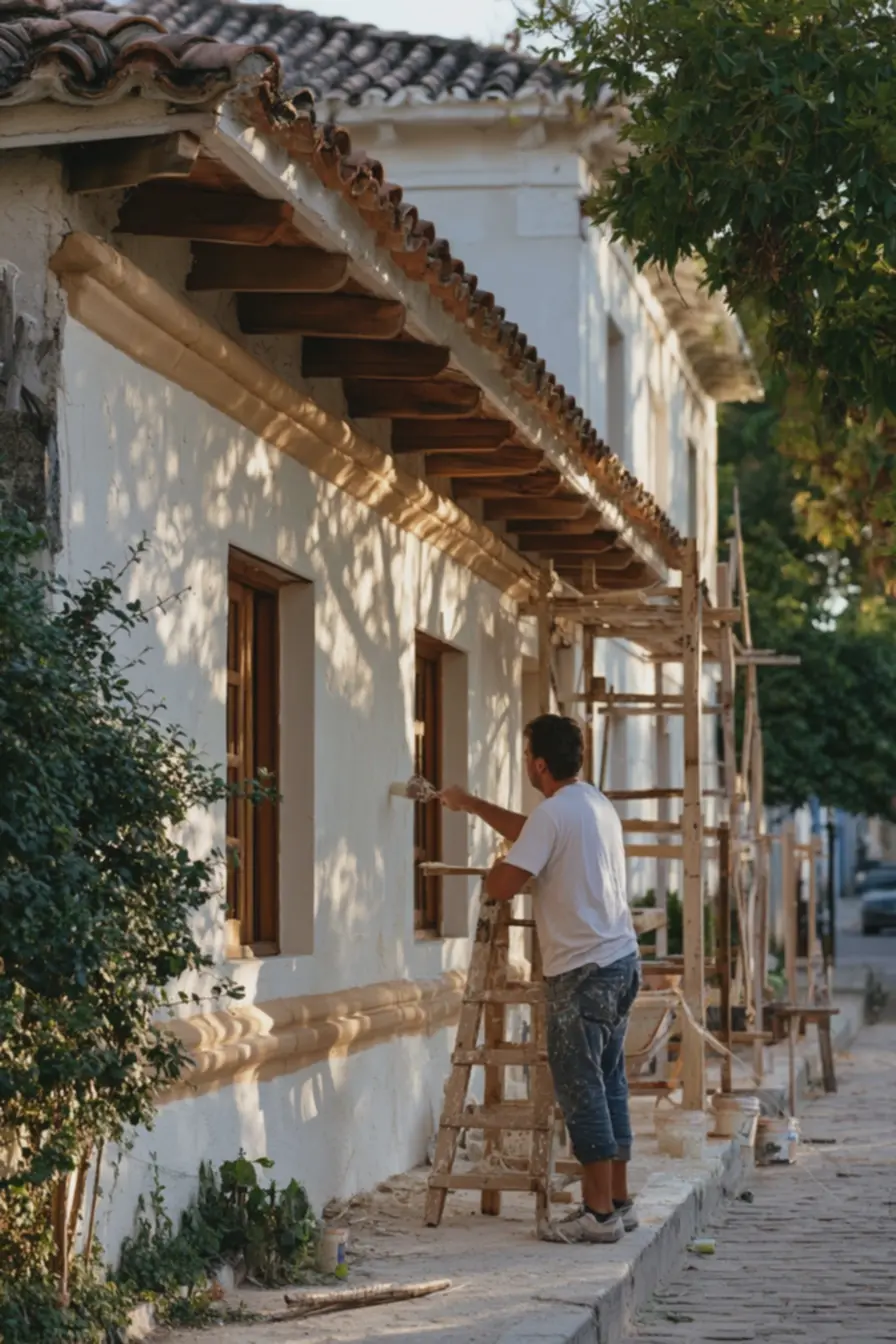 frisos-caramelo-suave-em-parede-creme-destacando-texturas-e-profundidade-naarquitetura-colonial Fachadas, telhados e cores: combinações que valorizam casas estilo colonial simples frisos-caramelo-suave-em-parede-creme-destacando-texturas-e-profundidade-naarquitetura-colonial Fachadas, telhados e cores: combinações que valorizam casas estilo colonial simples