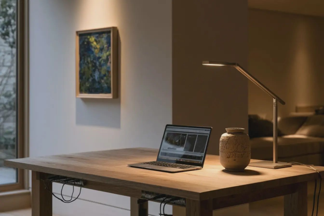 home-office-organizado-com-mesa-de-madeira-clara-iluminada-por-luminaria-demetal-escovado-com-dimmer Decoração de home office: o detalhe inesperado que muda tudo na sua produtividade home-office-organizado-com-mesa-de-madeira-clara-iluminada-por-luminaria-demetal-escovado-com-dimmer Decoração de home office: o detalhe inesperado que muda tudo na sua produtividade