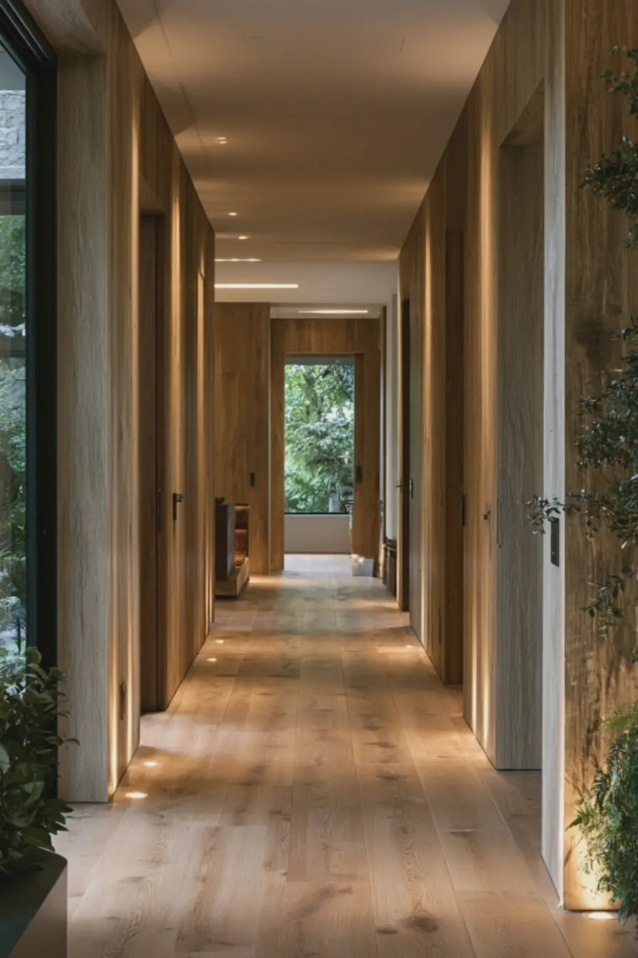 iluminacao-natural-e-artificial-suave-em-corredor-com-revestimento-claro-queaumenta-a-percepcao-de-espaco-e-evita-sensacao-de-apertamento Revestimento para parede que amplia visualmente corredores e hall de entrada iluminacao-natural-e-artificial-suave-em-corredor-com-revestimento-claro-queaumenta-a-percepcao-de-espaco-e-evita-sensacao-de-apertamento Revestimento para parede que amplia visualmente corredores e hall de entrada