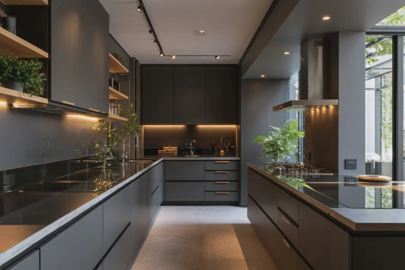 insercoes-de-madeira-clara-nas-prateleiras-e-puxadores-em-cozinha-elegante-complanta-verde-sobre-bancada O charme inesperado das cozinhas escuras: ideias para deixar o espaço mais leve e acolhedor insercoes-de-madeira-clara-nas-prateleiras-e-puxadores-em-cozinha-elegante-complanta-verde-sobre-bancada O charme inesperado das cozinhas escuras: ideias para deixar o espaço mais leve e acolhedor