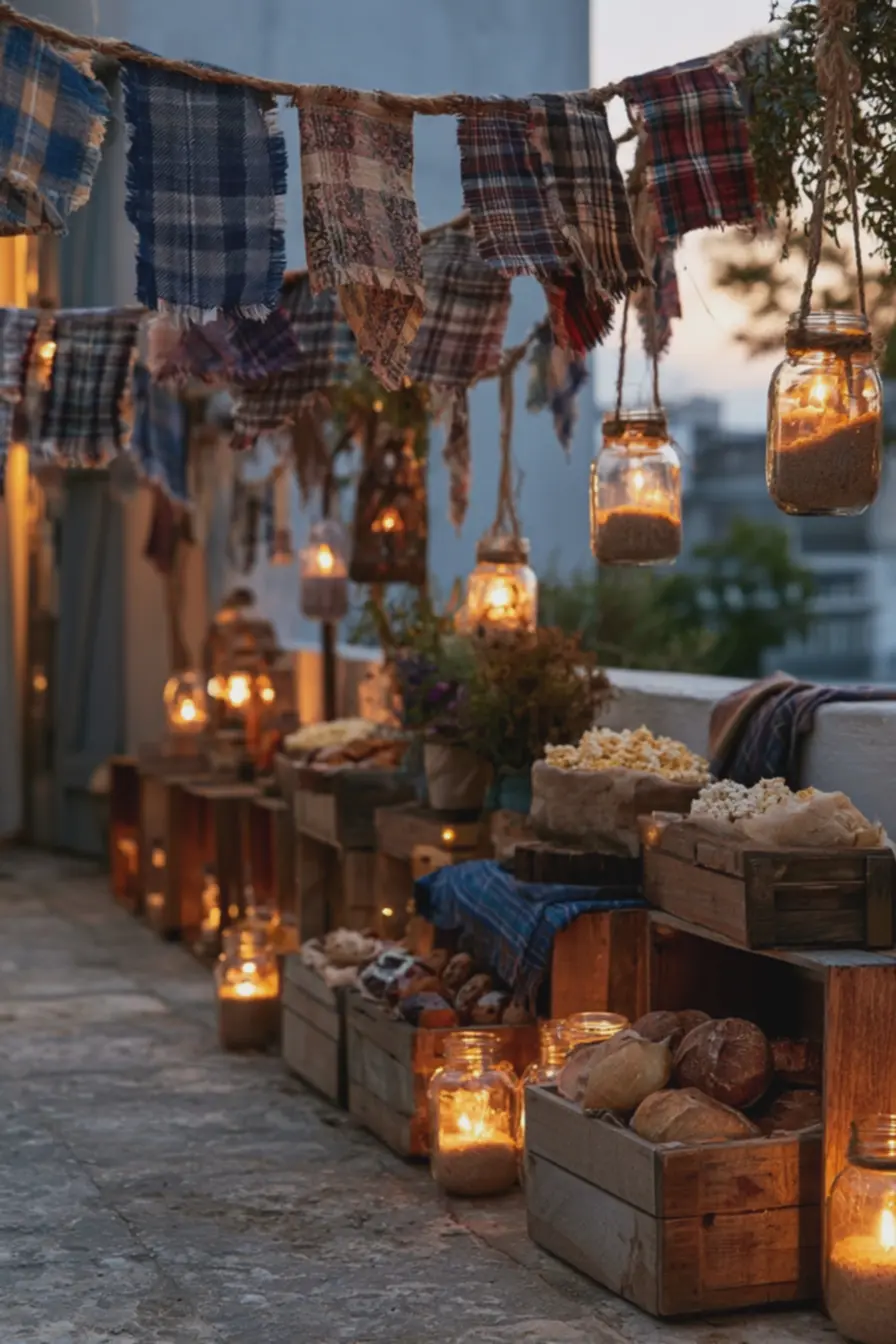 lanternas-feitas-com-potes-de-vidro-e-velas-criando-iluminacao-quente-e-ambienteacolhedor Decoração sustentável para festa junina em casa: reuse itens simples com cara tradicional lanternas-feitas-com-potes-de-vidro-e-velas-criando-iluminacao-quente-e-ambienteacolhedor Decoração sustentável para festa junina em casa: reuse itens simples com cara tradicional