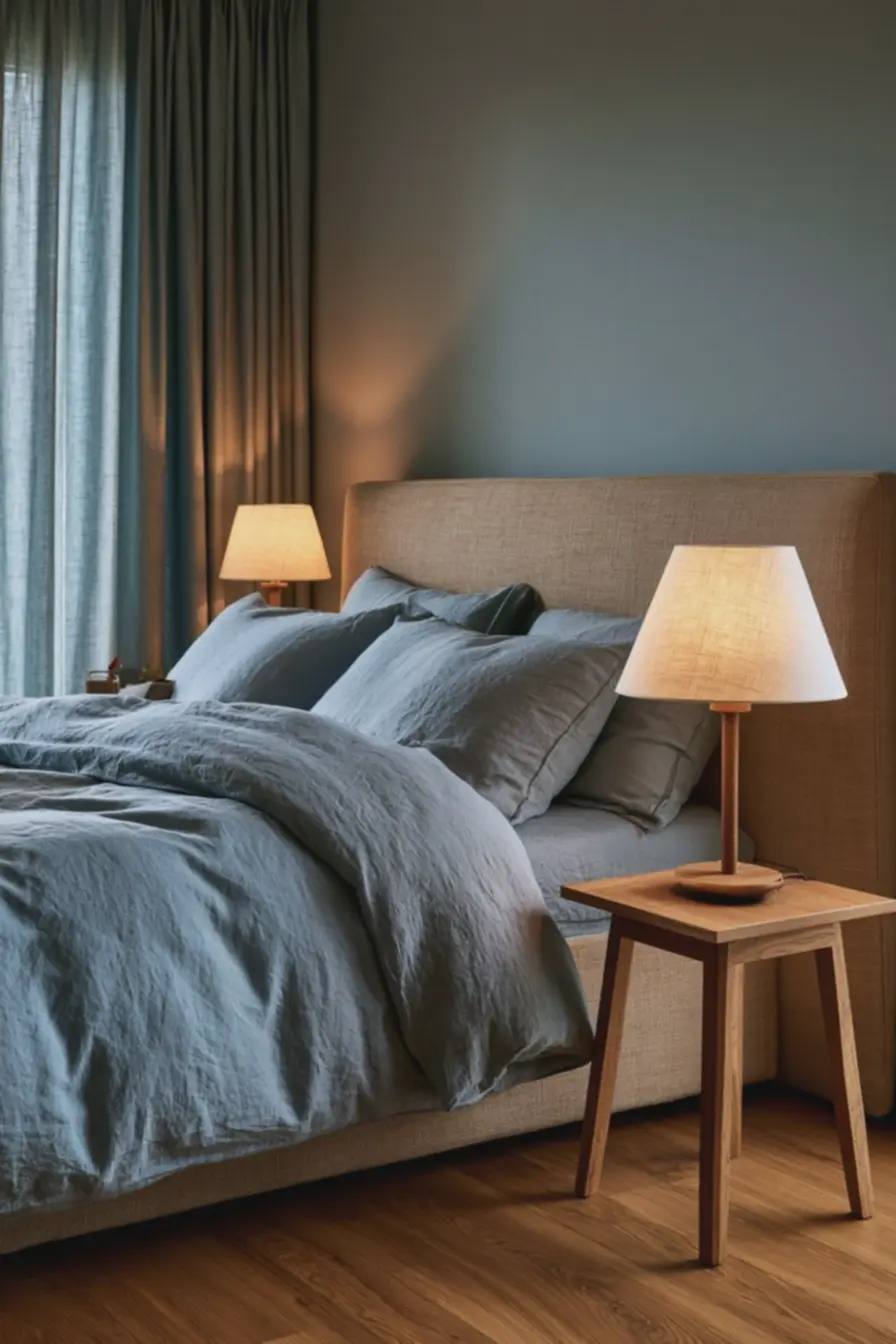 mesa-de-cabeceira-em-madeira-clara-com-luminaria-de-cupula-branca-emitindo-luzquente-para-quarto-aconchegante Decorar com tons de azul: o detalhe que muda o clima da sua casa para sempre mesa-de-cabeceira-em-madeira-clara-com-luminaria-de-cupula-branca-emitindo-luzquente-para-quarto-aconchegante Decorar com tons de azul: o detalhe que muda o clima da sua casa para sempre
