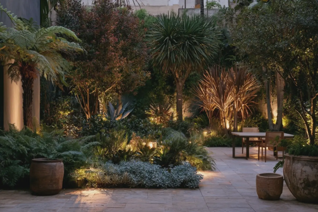 mesa-minimalista-e-vasos-de-ceramica-artesanal-integrados-em-jardim-iluminadopara-ambiente-acolhedor Luz quente ou fria no jardim: escolha de tons e intensidade para valorizar plantas mesa-minimalista-e-vasos-de-ceramica-artesanal-integrados-em-jardim-iluminadopara-ambiente-acolhedor Luz quente ou fria no jardim: escolha de tons e intensidade para valorizar plantas