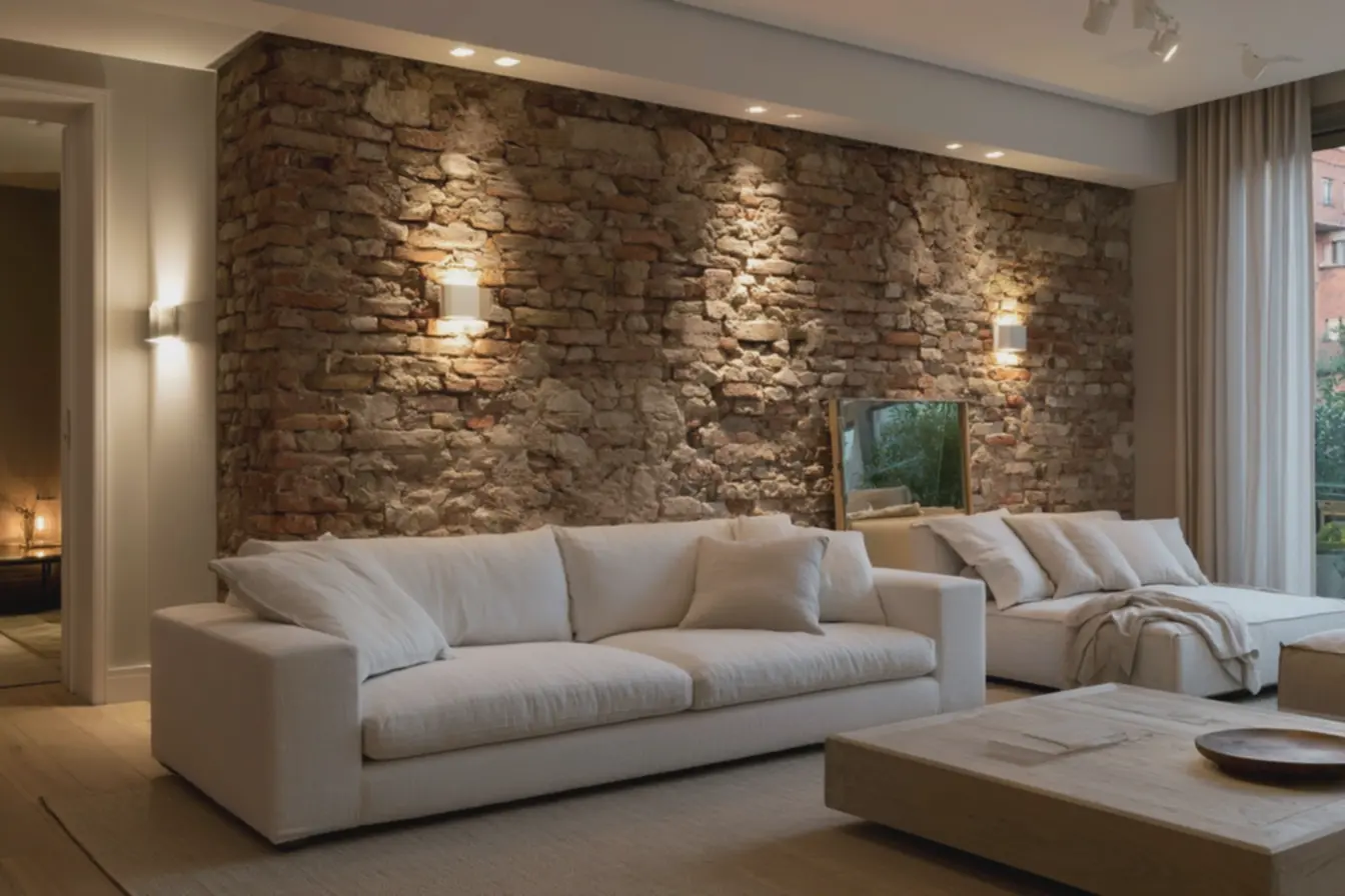mobilia-clara-minimalista-com-sofa-branco-tapete-neutro-e-mesa-de-madeira-claracomplementa-ambiente-acolhedor Iluminação que valoriza a parede de tijolo à vista rústico em salas pequenas mobilia-clara-minimalista-com-sofa-branco-tapete-neutro-e-mesa-de-madeira-claracomplementa-ambiente-acolhedor Iluminação que valoriza a parede de tijolo à vista rústico em salas pequenas