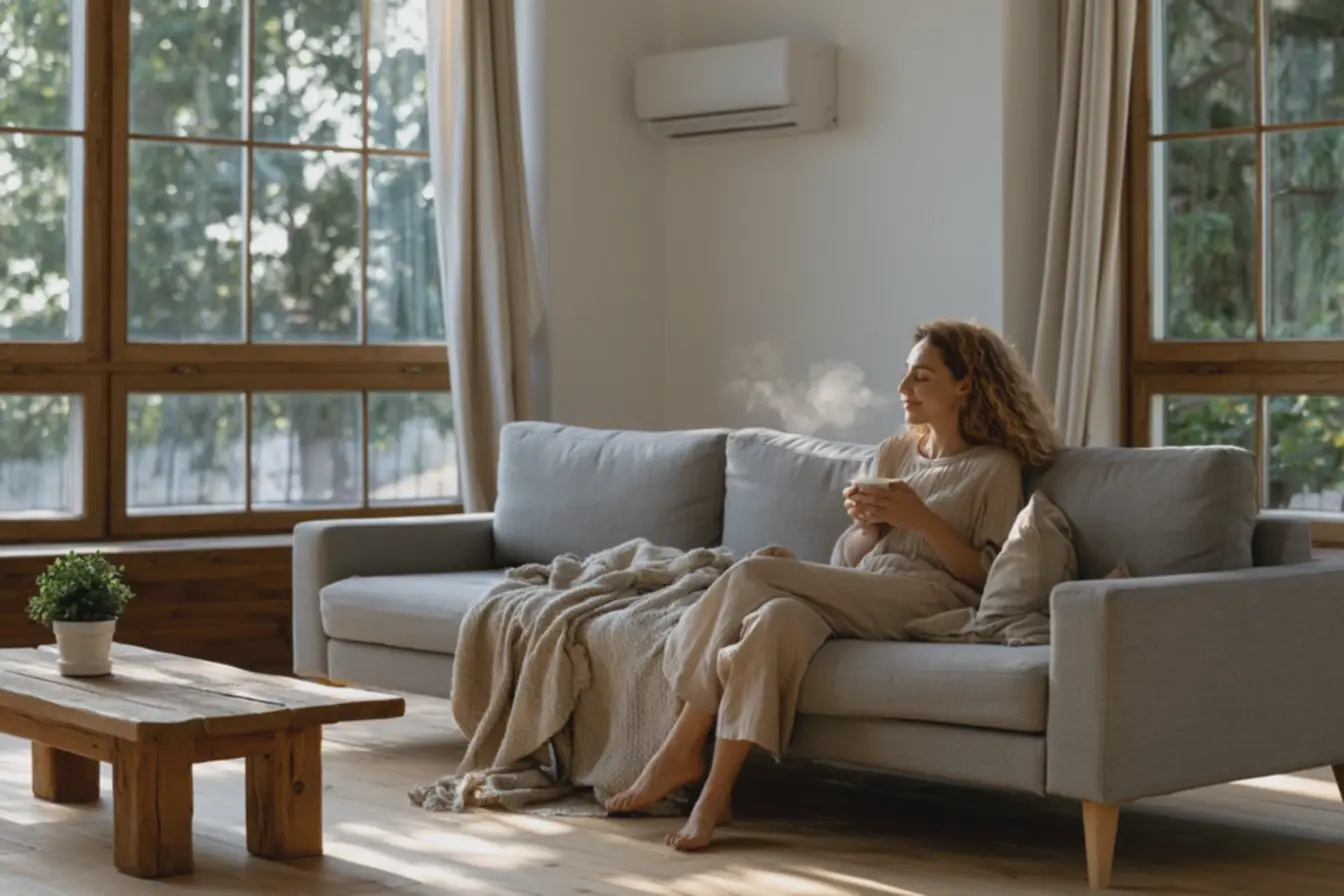 mulher-relaxada-segurando-xicara-de-cha-em-sala-com-ar-condicionado-quente-frioeficiente Ar Condicionado Quente Frio vale a pena? Quais os melhores modelos e como escolher? mulher-relaxada-segurando-xicara-de-cha-em-sala-com-ar-condicionado-quente-frioeficiente Ar Condicionado Quente Frio vale a pena? Quais os melhores modelos e como escolher?