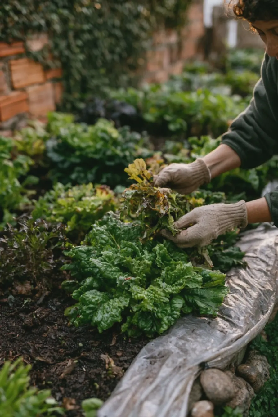 mulher-tirando-folhas-secas-e-amareladas-de-alface-de-inverno-com-luvas-dejardinagem Como cuidar da horta no frio: o segredo para plantas que não param de crescer mulher-tirando-folhas-secas-e-amareladas-de-alface-de-inverno-com-luvas-dejardinagem Como cuidar da horta no frio: o segredo para plantas que não param de crescer