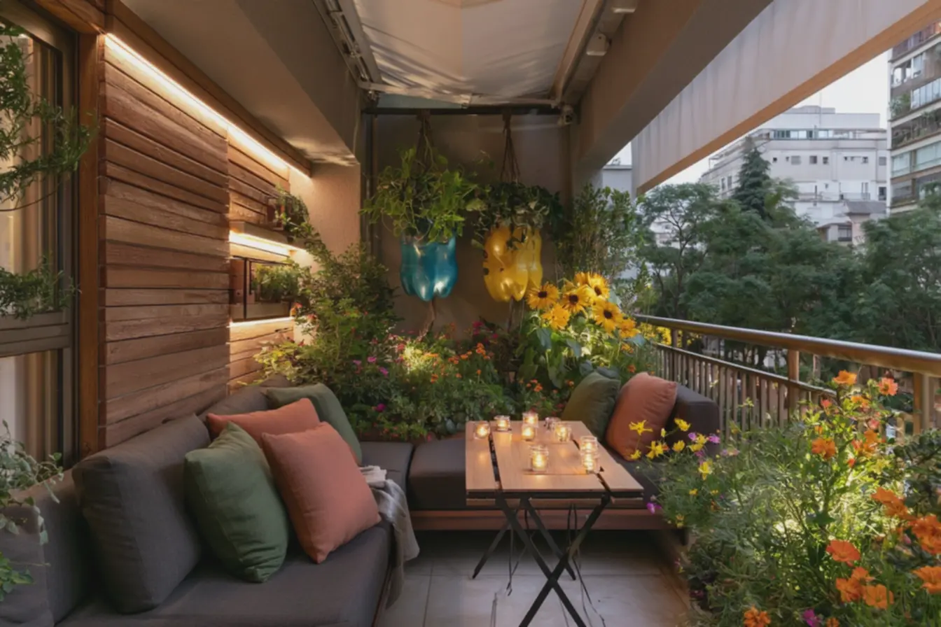 painel-de-madeira-ripada-como-divisoria-com-iluminacao-lateral-e-toldo-retratilbranco-criando-sombra-parcial-no-espaco Decoração de varanda: ideias inesperadas para renovar seu espaço com charme painel-de-madeira-ripada-como-divisoria-com-iluminacao-lateral-e-toldo-retratilbranco-criando-sombra-parcial-no-espaco Decoração de varanda: ideias inesperadas para renovar seu espaço com charme