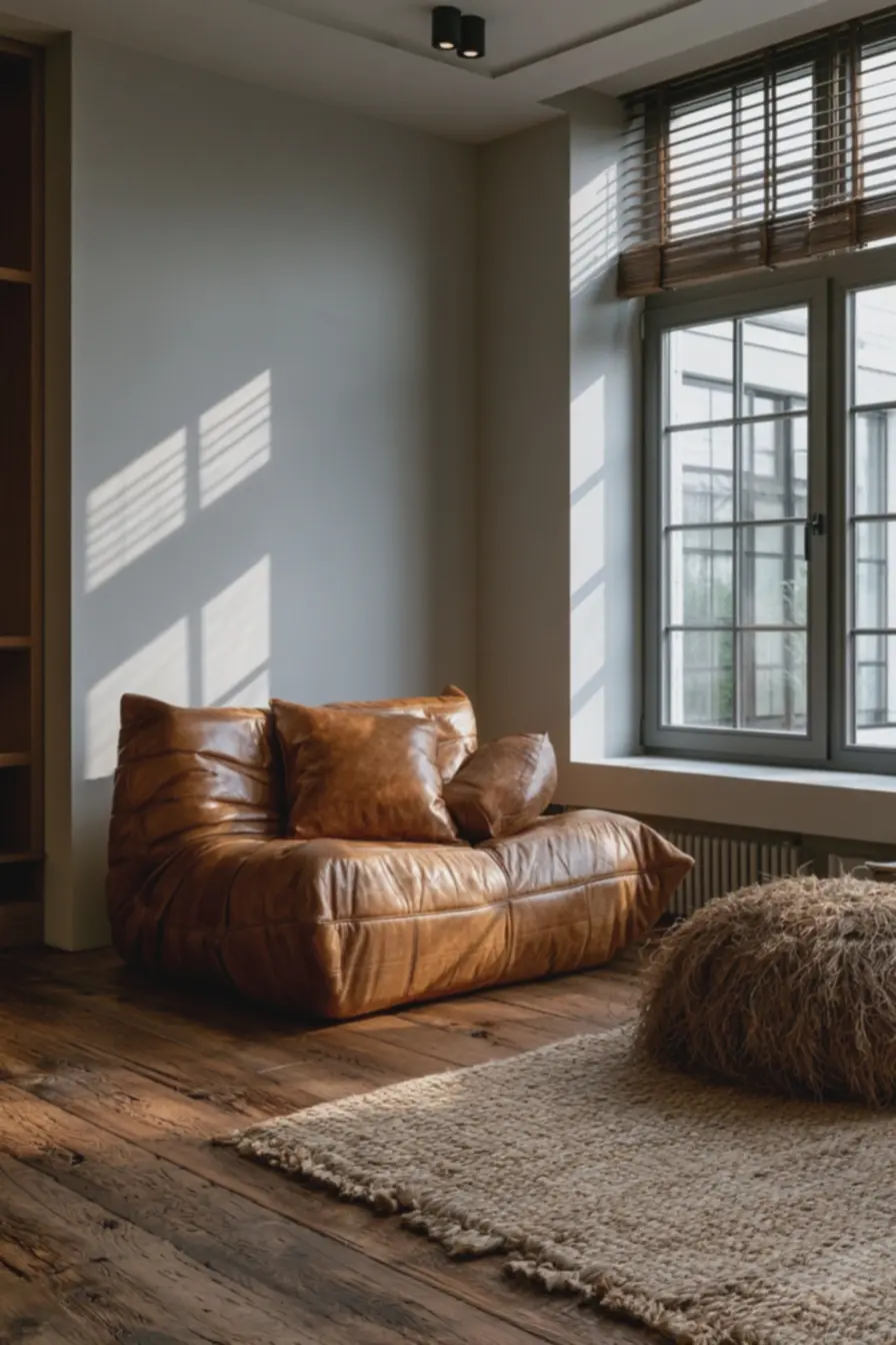 piso-de-madeira-escura-rustica-em-ambiente-com-pouca-luz-natural-e-atmosferapesada Paletas terrosas e texturas naturais que aquecem ambientes minimalistas piso-de-madeira-escura-rustica-em-ambiente-com-pouca-luz-natural-e-atmosferapesada Paletas terrosas e texturas naturais que aquecem ambientes minimalistas