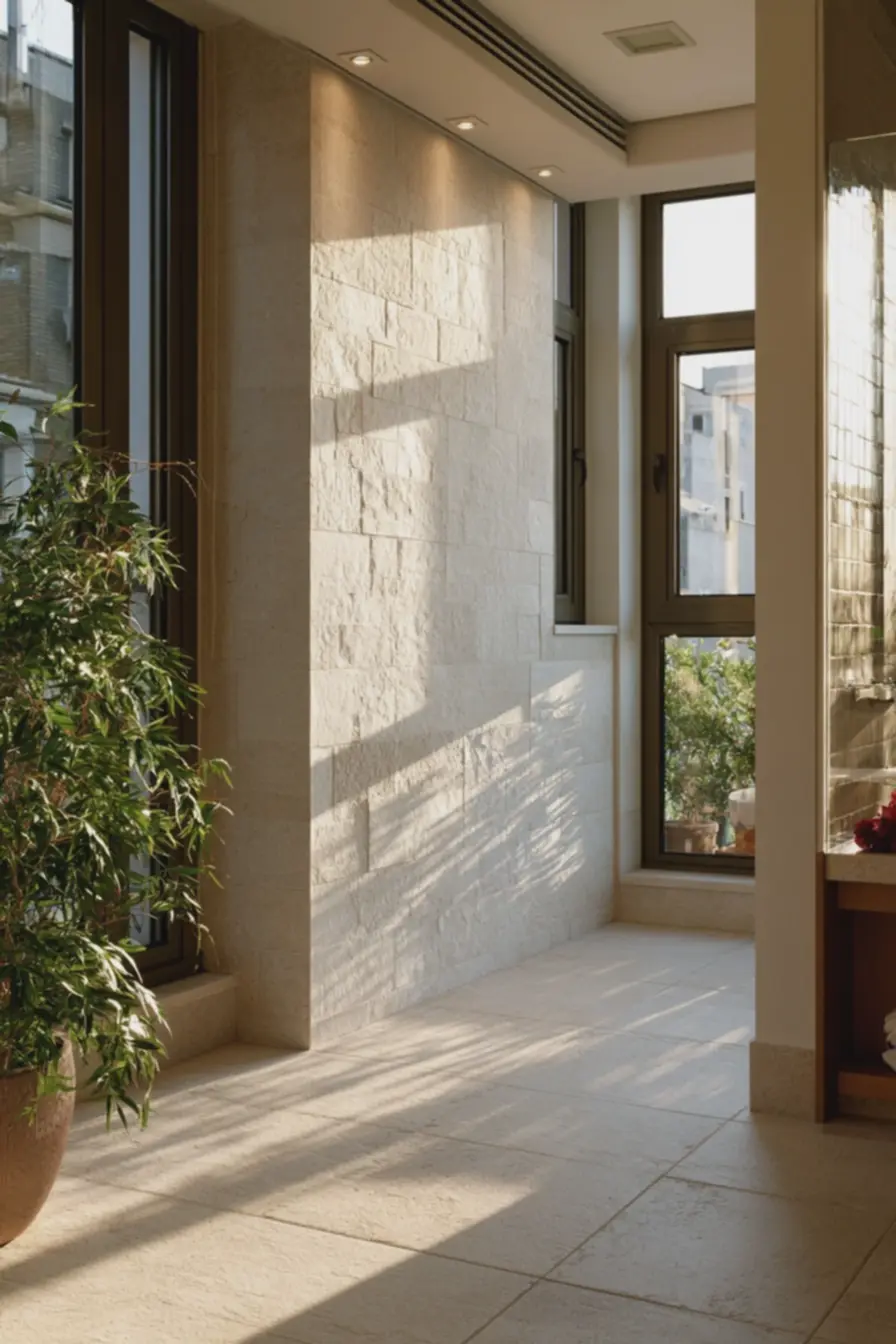 piso-em-porcelanato-bege-com-rejunte-no-mesmo-tom-criando-continuidade-visual Revestimentos para banheiro: combinações de texturas e rejuntes que ampliam espaços piso-em-porcelanato-bege-com-rejunte-no-mesmo-tom-criando-continuidade-visual Revestimentos para banheiro: combinações de texturas e rejuntes que ampliam espaços