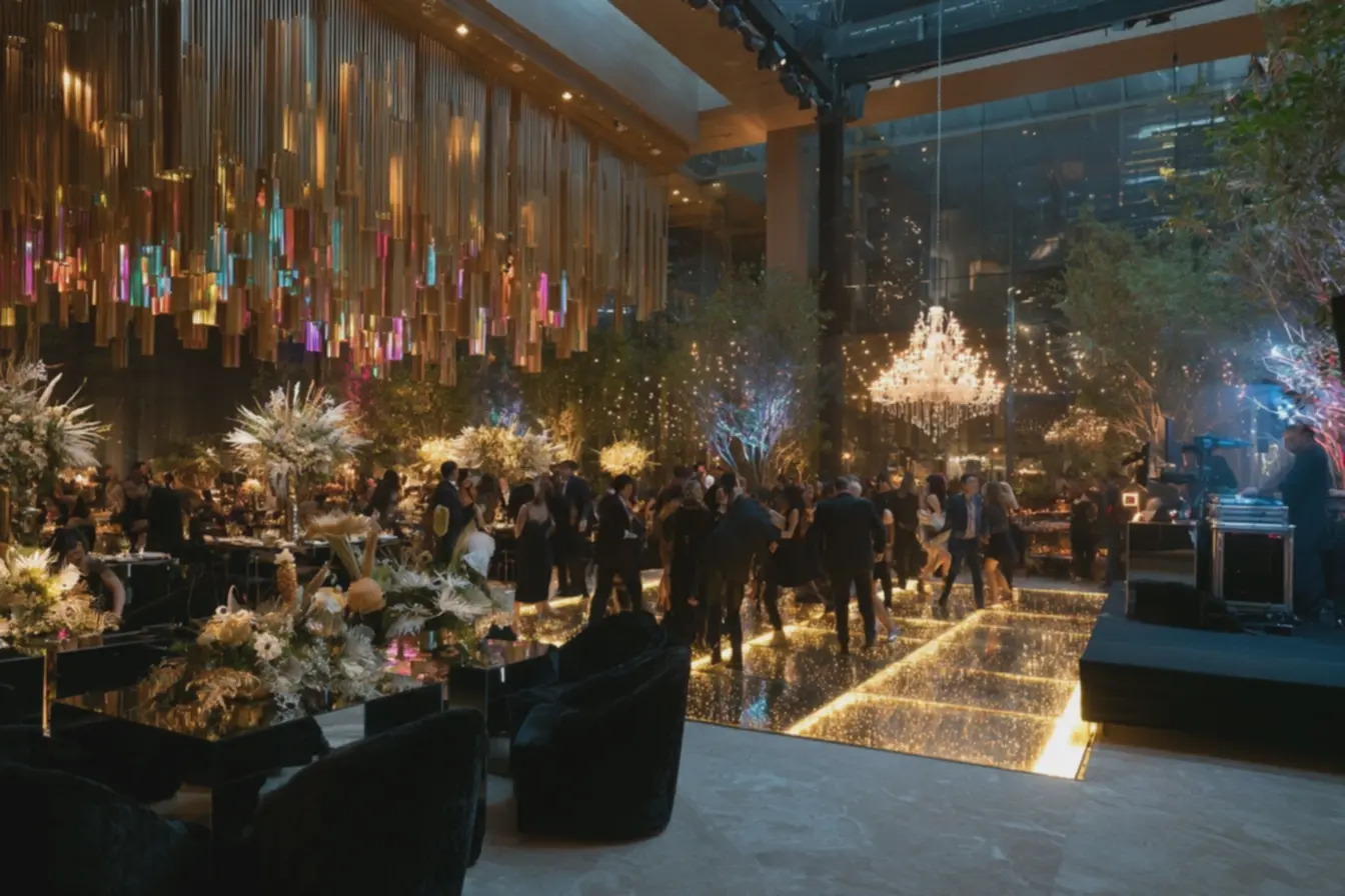 pista-de-danca-iluminada-com-piso-espelhado-e-balizadores-led-dourado-festa-dedebutante Como arrasar na decoração para festa de 15 anos? pista-de-danca-iluminada-com-piso-espelhado-e-balizadores-led-dourado-festa-dedebutante Como arrasar na decoração para festa de 15 anos?