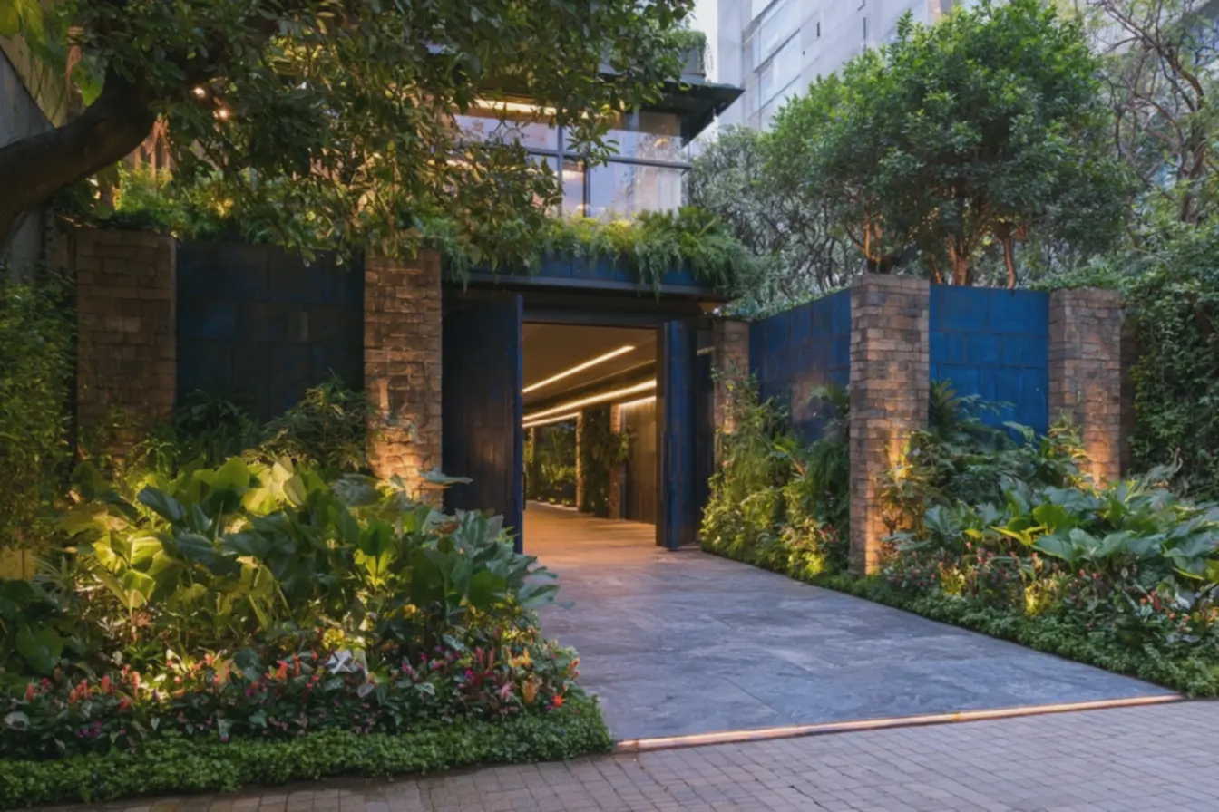 portao-eletronico-duplo-aberto-mostrando-garagem-com-piso-de-pedra-natural-cinzae-iluminacao-em-led Como decorar o muro da frente da sua casa portao-eletronico-duplo-aberto-mostrando-garagem-com-piso-de-pedra-natural-cinzae-iluminacao-em-led Como decorar o muro da frente da sua casa
