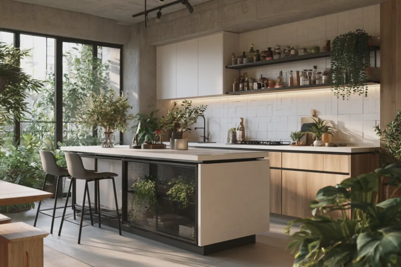 prateleiras-suspensas-com-utensilios-organizados-e-parede-com-azulejos-brancoscimenticios Zonas flexíveis: ilhas móveis e bancadas retráteis que ampliam cozinhas pequenas prateleiras-suspensas-com-utensilios-organizados-e-parede-com-azulejos-brancoscimenticios Zonas flexíveis: ilhas móveis e bancadas retráteis que ampliam cozinhas pequenas