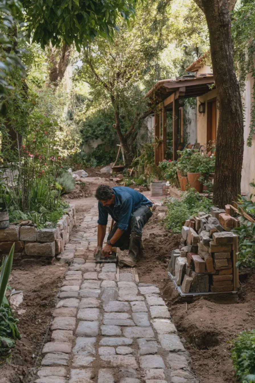 profissional-ajustando-juntas-entre-pedras-com-ferramentas-manuais-garantindodrenagem Escala e textura: pedras que ampliam calçadas estreitas e seguras profissional-ajustando-juntas-entre-pedras-com-ferramentas-manuais-garantindodrenagem Escala e textura: pedras que ampliam calçadas estreitas e seguras