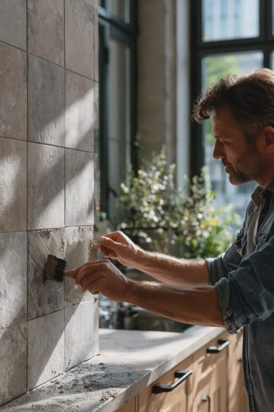 profissional-aplicando-rejunte-cinza-claro-em-azulejos-de-cozinha-paraacabamento-perfeito Acabamentos atemporais que valorizam tendências sem exigir reformas profissional-aplicando-rejunte-cinza-claro-em-azulejos-de-cozinha-paraacabamento-perfeito Acabamentos atemporais que valorizam tendências sem exigir reformas