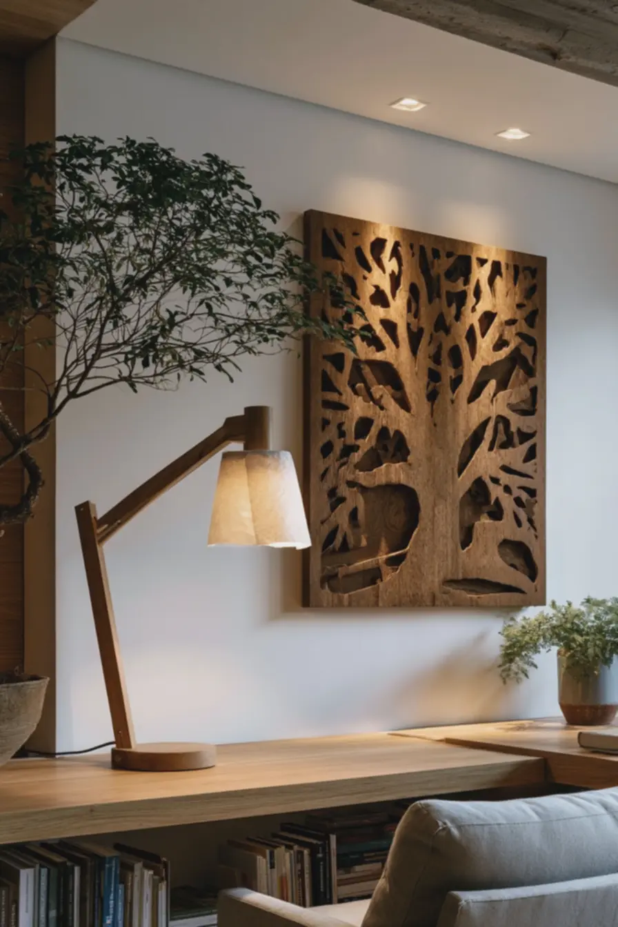 quadro-vazado-em-mdf-em-escritorio-com-luminaria-de-mesa-e-difusor-improvisado Iluminação ideal para quadros vazados em MDF: realce sem ofuscar quadro-vazado-em-mdf-em-escritorio-com-luminaria-de-mesa-e-difusor-improvisado Iluminação ideal para quadros vazados em MDF: realce sem ofuscar