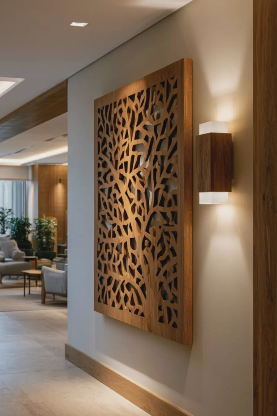 quadro-vazado-em-mdf-iluminado-lateralmente-em-sala-de-estar-com-parede-begeclara Iluminação ideal para quadros vazados em MDF: realce sem ofuscar quadro-vazado-em-mdf-iluminado-lateralmente-em-sala-de-estar-com-parede-begeclara Iluminação ideal para quadros vazados em MDF: realce sem ofuscar