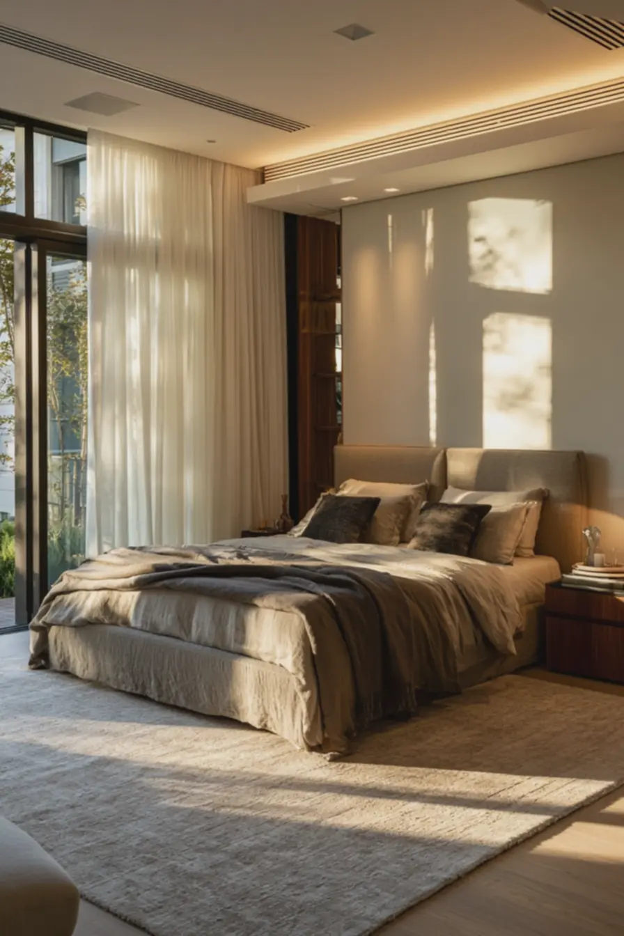 quarto-iluminado-com-luz-natural-e-cortina-longa-branca-instalada-perto-do-tetopara-ampliar-visualmente-o-ambiente Cortinas curtas, tapetes pequenos e outros deslizes que roubam espaço visual do quarto quarto-iluminado-com-luz-natural-e-cortina-longa-branca-instalada-perto-do-tetopara-ampliar-visualmente-o-ambiente Cortinas curtas, tapetes pequenos e outros deslizes que roubam espaço visual do quarto