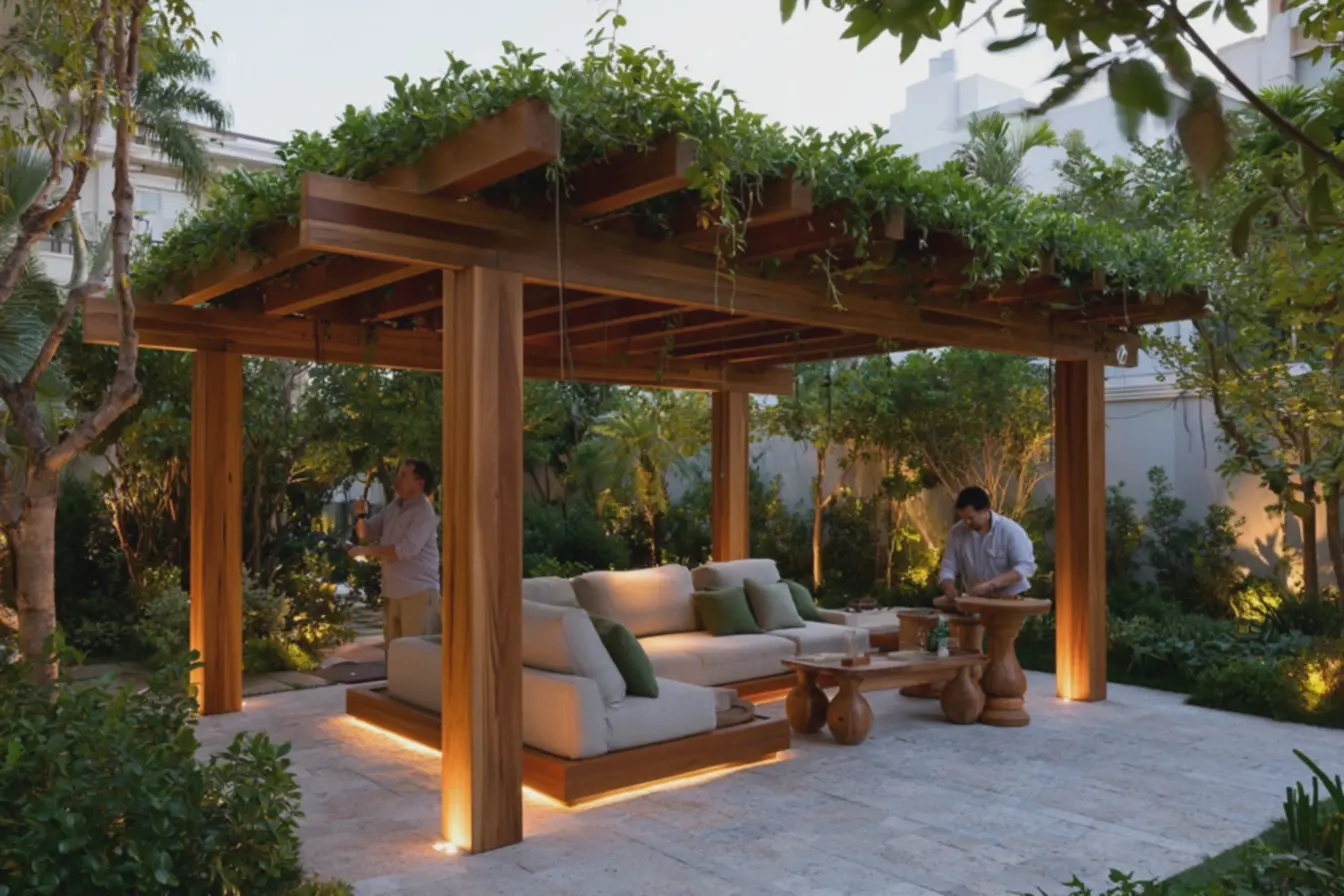 quintal-com-pergolado-de-madeira-macica-ipe-entardecer-ambiente-externoarquitetura-sustentavel Pergolado de madeira no quintal: o detalhe que muda o clima do seu espaço quintal-com-pergolado-de-madeira-macica-ipe-entardecer-ambiente-externoarquitetura-sustentavel Pergolado de madeira no quintal: o detalhe que muda o clima do seu espaço