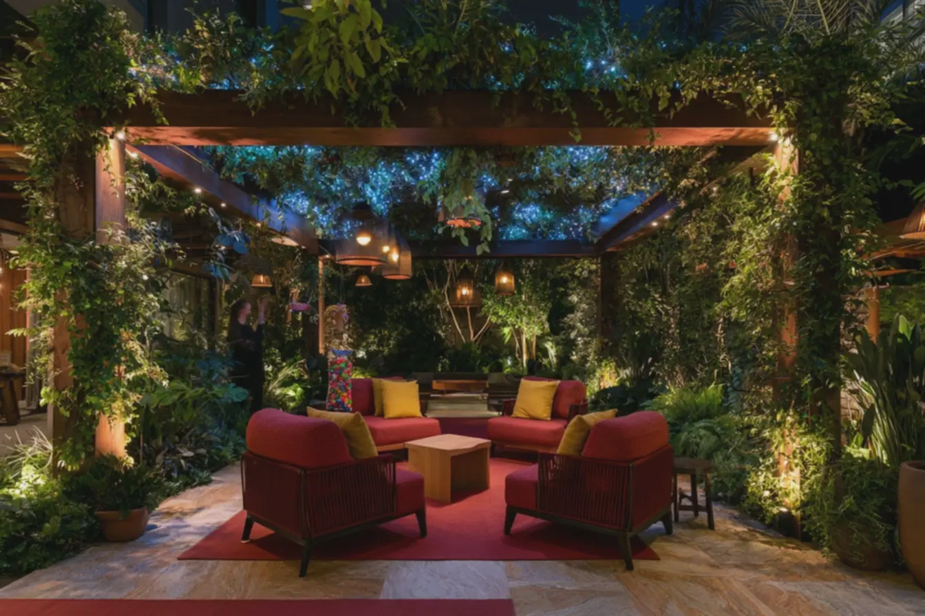 quintal-iluminado-a-noite-com-pergolado-de-madeira-ipe-e-trelica-vegetalexuberante-com-plantas-verdes Pergolado de madeira no quintal: o detalhe que muda o clima do seu espaço quintal-iluminado-a-noite-com-pergolado-de-madeira-ipe-e-trelica-vegetalexuberante-com-plantas-verdes Pergolado de madeira no quintal: o detalhe que muda o clima do seu espaço