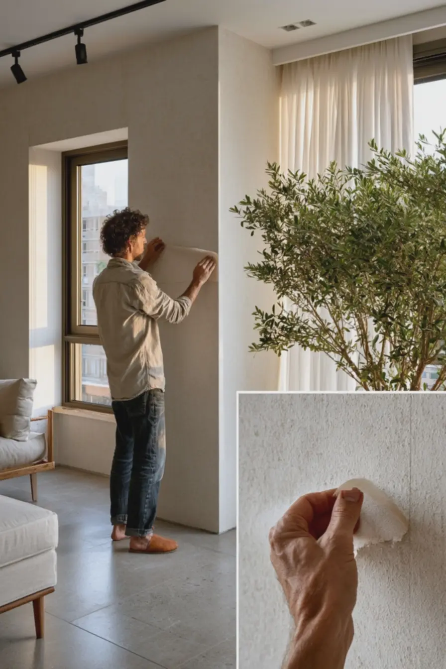 retirada-do-papel-protetor-do-adesivo-fosco-em-parede-de-apartamento-mostrandotecnicas-para-evitar-bolhas Paredes sem furar: soluções visuais para personalizar apartamento alugado retirada-do-papel-protetor-do-adesivo-fosco-em-parede-de-apartamento-mostrandotecnicas-para-evitar-bolhas Paredes sem furar: soluções visuais para personalizar apartamento alugado
