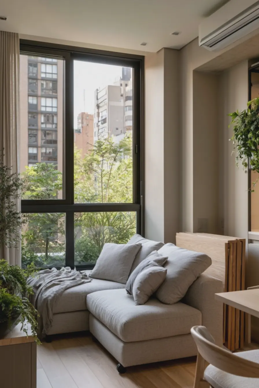 sala-compacta-com-piso-de-madeira-clara-paredes-bege-suave-e-moveis-com-rodiziose-funcoes-dobraveis Móveis modulares, dobráveis e com rodízios para maximizar espaços em apartamentos pequenos sala-compacta-com-piso-de-madeira-clara-paredes-bege-suave-e-moveis-com-rodiziose-funcoes-dobraveis Móveis modulares, dobráveis e com rodízios para maximizar espaços em apartamentos pequenos