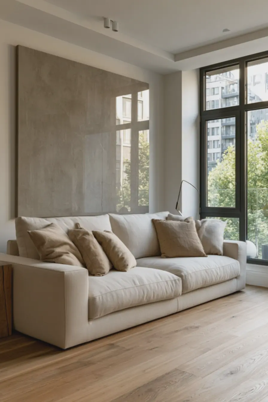 sala-de-apartamento-alugado-com-painel-adesivo-cinza-claro-acima-do-sofa-cremedecoracao-sem-furar-paredes Paredes sem furar: soluções visuais para personalizar apartamento alugado sala-de-apartamento-alugado-com-painel-adesivo-cinza-claro-acima-do-sofa-cremedecoracao-sem-furar-paredes Paredes sem furar: soluções visuais para personalizar apartamento alugado