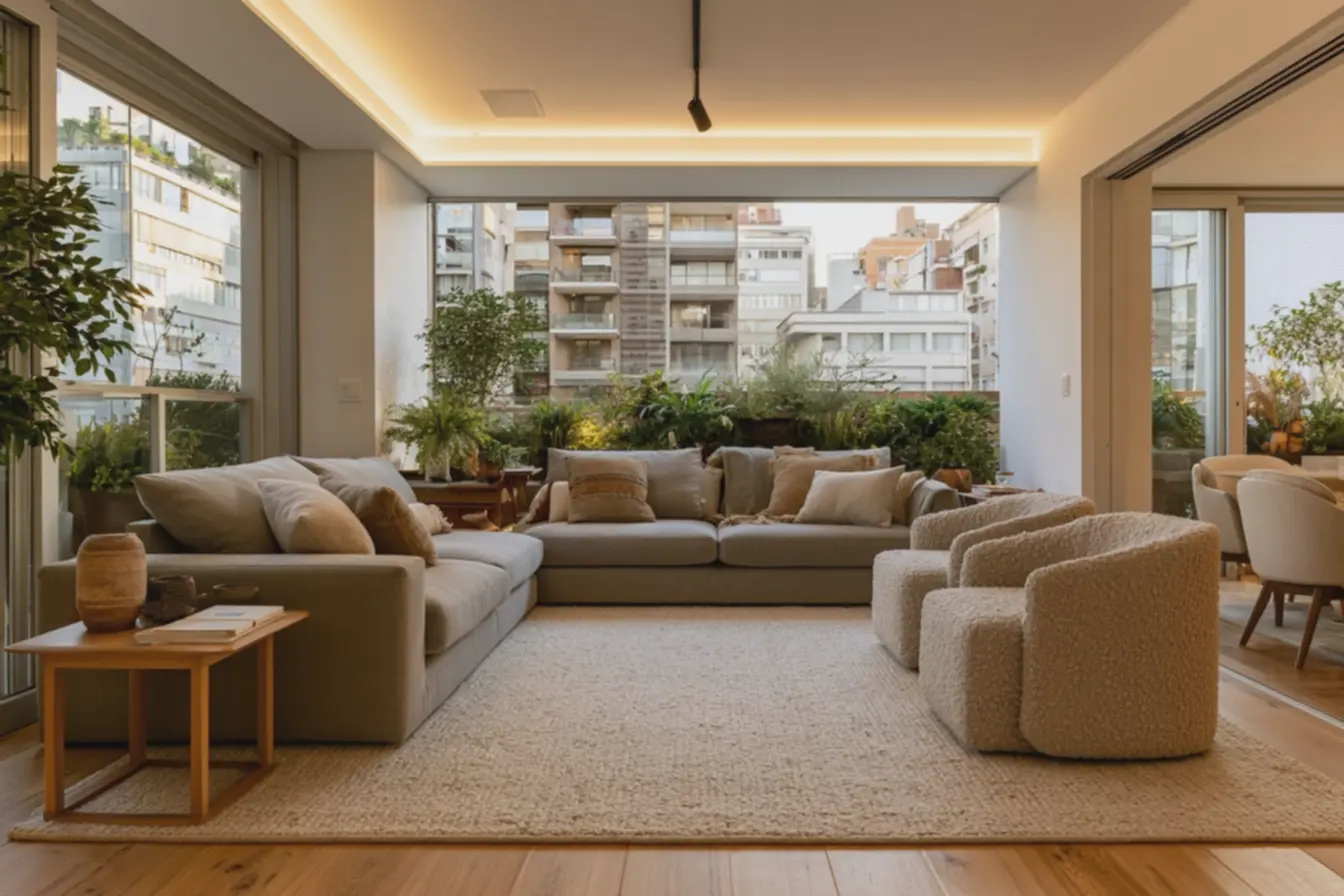 sala-de-estar-com-piso-de-madeira-natural-e-tapete-grande-de-la-que-valorizatexturas-e-conforto-visual Minimalismo frio x aconchego planejado: quando reduzir vira desconforto sala-de-estar-com-piso-de-madeira-natural-e-tapete-grande-de-la-que-valorizatexturas-e-conforto-visual Minimalismo frio x aconchego planejado: quando reduzir vira desconforto