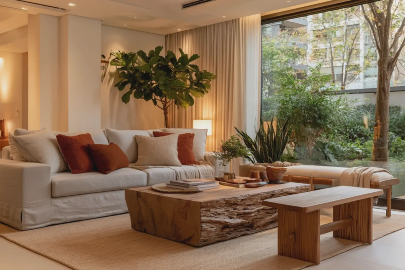sala-de-estar-minimalista-acolhedora-com-iluminacao-quente-e-tons-terrosos Adeus minimalismo frio: Veja esses modelos de decoração simples e cheia de estilo sala-de-estar-minimalista-acolhedora-com-iluminacao-quente-e-tons-terrosos Adeus minimalismo frio: Veja esses modelos de decoração simples e cheia de estilo
