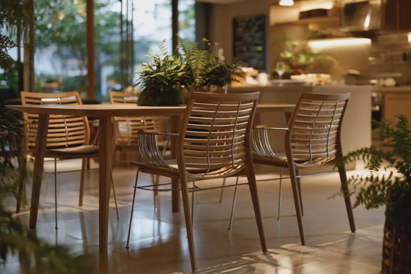sala-de-jantar-integrada-a-cozinha-com-cadeiras-de-assentos-rasos-e-design-leve Medidas e proporções: cadeiras que ampliam e equilibram ambientes pequenos sala-de-jantar-integrada-a-cozinha-com-cadeiras-de-assentos-rasos-e-design-leve Medidas e proporções: cadeiras que ampliam e equilibram ambientes pequenos