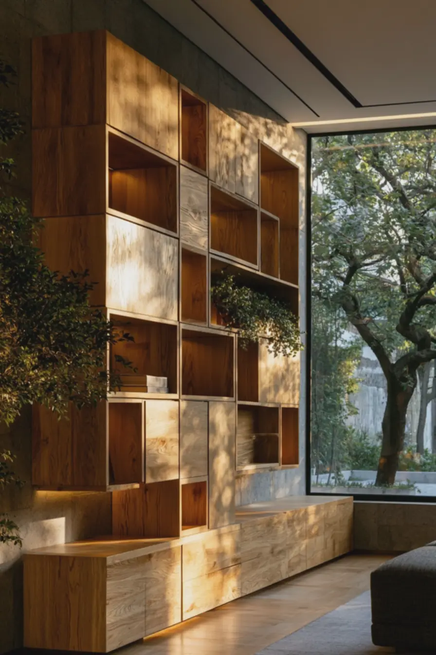 sala-pequena-com-moveis-modulares-de-madeira-clara-alinhados-em-parede-perto-dejanela-iluminacao-natural-suave Móveis modulares e soluções empilháveis para espaços flexíveis e elegantes sala-pequena-com-moveis-modulares-de-madeira-clara-alinhados-em-parede-perto-dejanela-iluminacao-natural-suave Móveis modulares e soluções empilháveis para espaços flexíveis e elegantes