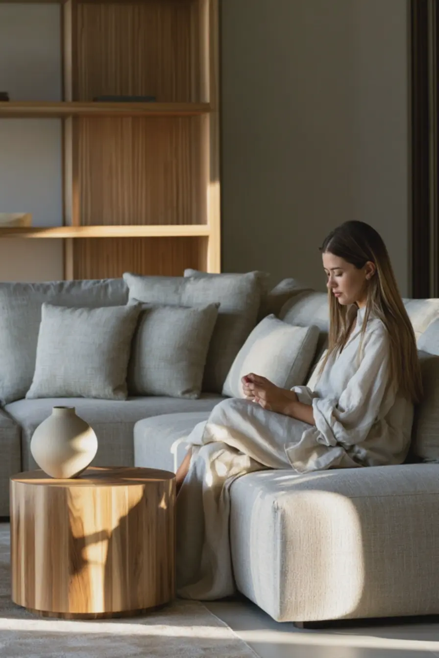 sofa-cinza-claro-mate-e-mesa-lateral-em-laca-acetinada-refletindo-luz-natural-noambiente-residencial Móveis tom sobre tom: quando a harmonia vira monotonia e como corrigir sofa-cinza-claro-mate-e-mesa-lateral-em-laca-acetinada-refletindo-luz-natural-noambiente-residencial Móveis tom sobre tom: quando a harmonia vira monotonia e como corrigir