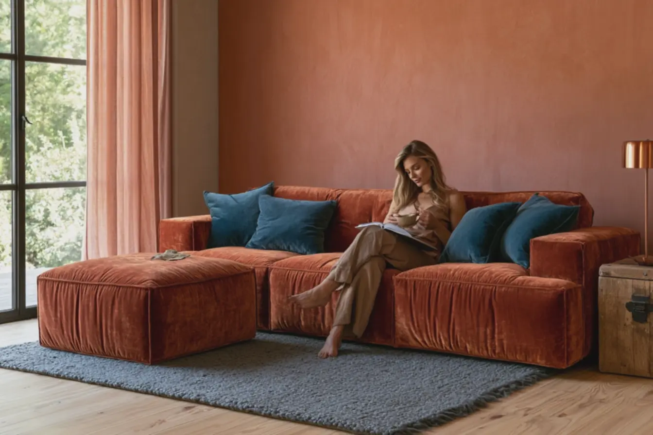 sofa-em-veludo-laranja-terracota-com-almofadas-azul-petroleo-e-detalhes-em-cobreem-ambiente-iluminado-naturalmente Decorar com tons de laranja: como criar ambientes cheios de energia e aconchego sofa-em-veludo-laranja-terracota-com-almofadas-azul-petroleo-e-detalhes-em-cobreem-ambiente-iluminado-naturalmente Decorar com tons de laranja: como criar ambientes cheios de energia e aconchego