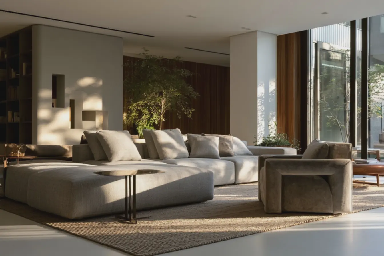 sofa-mate-cinza-claro-contraste-com-poltrona-em-veludo-acetinado-e-mesa-lateralacetinada Móveis tom sobre tom: quando a harmonia vira monotonia e como corrigir sofa-mate-cinza-claro-contraste-com-poltrona-em-veludo-acetinado-e-mesa-lateralacetinada Móveis tom sobre tom: quando a harmonia vira monotonia e como corrigir