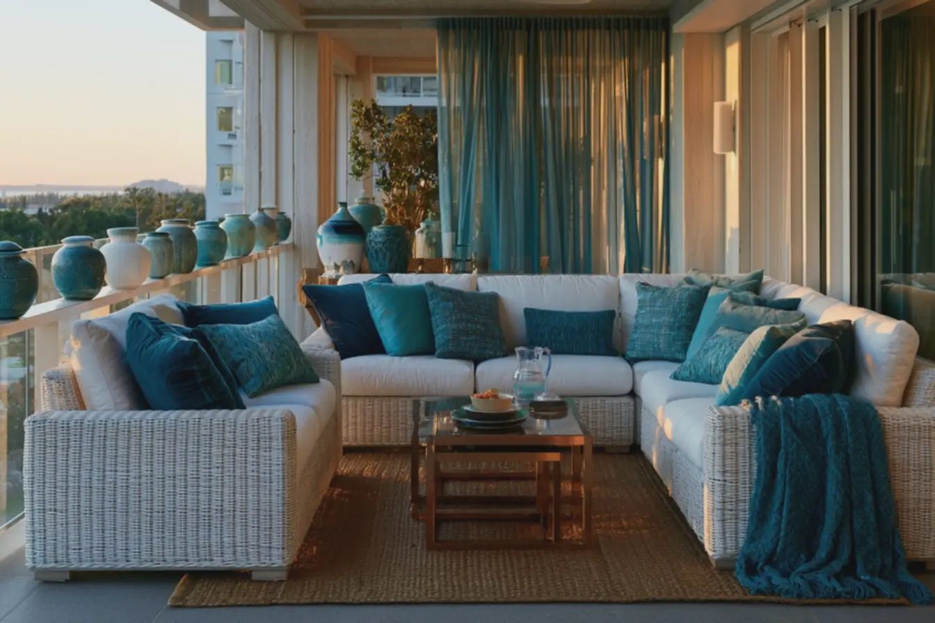 tapete-de-fibras-naturais-sobre-piso-de-cimento-queimado-e-vasos-em-tons-de-azulesverdeado-em-varanda-ao-entardecer Decorar com tons de azul: o detalhe que muda o clima da sua casa para sempre tapete-de-fibras-naturais-sobre-piso-de-cimento-queimado-e-vasos-em-tons-de-azulesverdeado-em-varanda-ao-entardecer Decorar com tons de azul: o detalhe que muda o clima da sua casa para sempre
