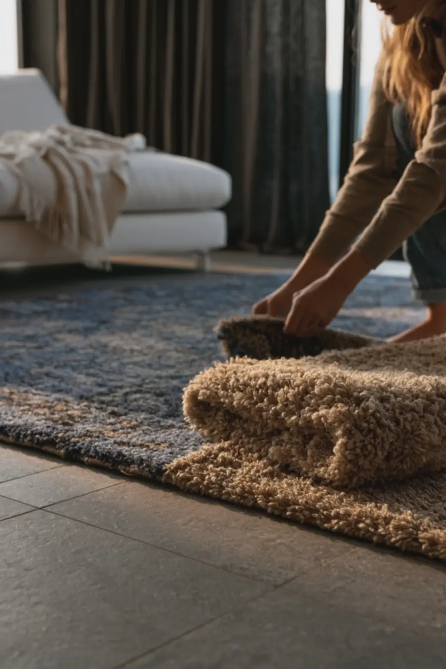 tecnica-de-renovacao-de-tapetes-para-melhorar-o-isolamento-termico-e-aconchegovisual-em-sala-com-piso-frio Mantas, tapetes e cortinas: combinações que aquecem a casa no frio tecnica-de-renovacao-de-tapetes-para-melhorar-o-isolamento-termico-e-aconchegovisual-em-sala-com-piso-frio Mantas, tapetes e cortinas: combinações que aquecem a casa no frio