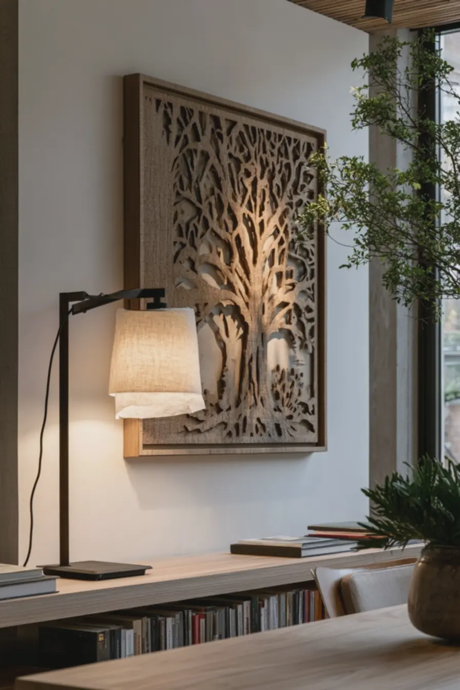 uso-de-guardanapo-branco-como-difusor-para-evitar-brilho-em-luminaria-de-mesa Iluminação ideal para quadros vazados em MDF: realce sem ofuscar uso-de-guardanapo-branco-como-difusor-para-evitar-brilho-em-luminaria-de-mesa Iluminação ideal para quadros vazados em MDF: realce sem ofuscar