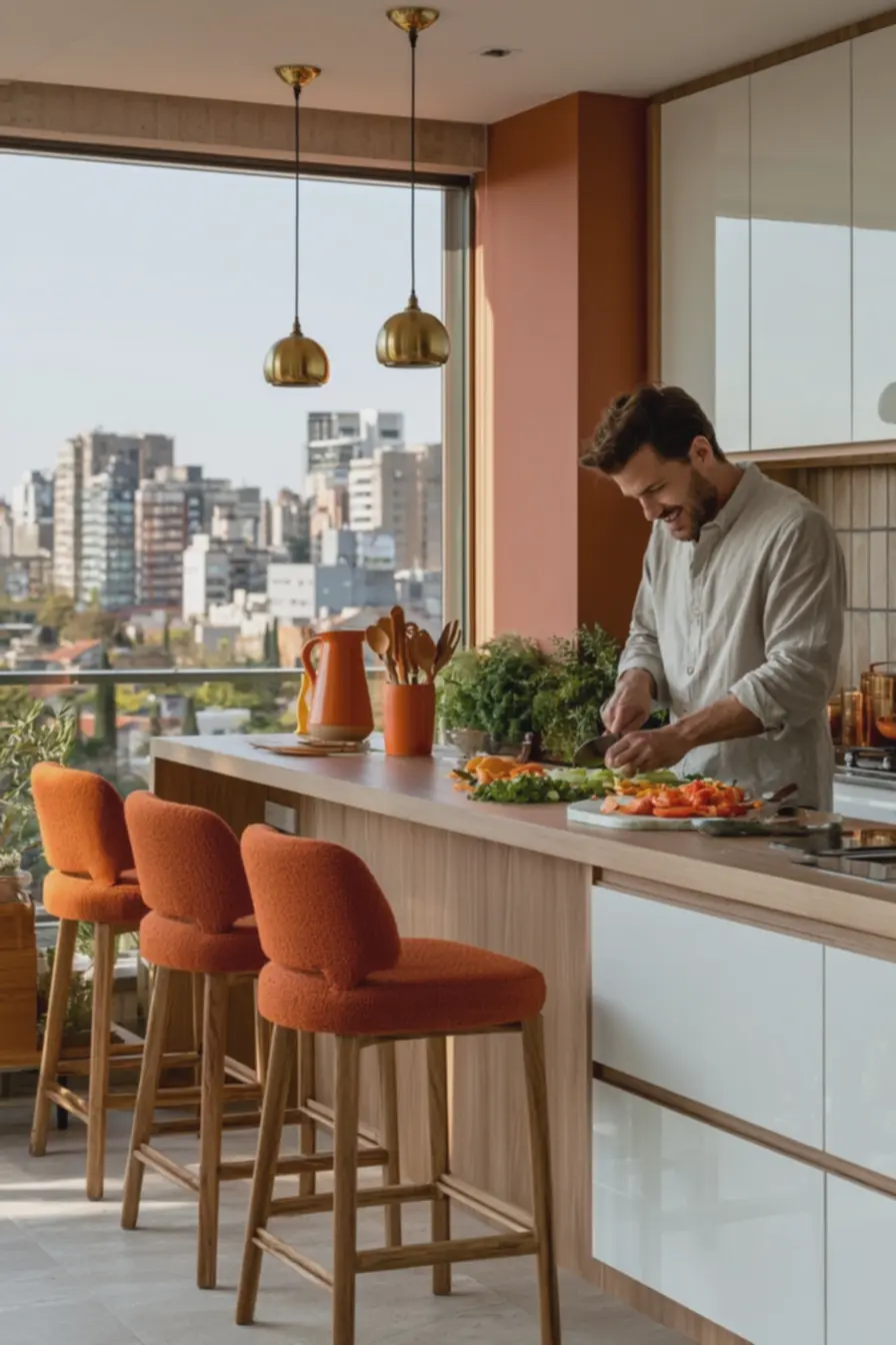 utensilios-de-cozinha-em-tons-de-laranja-e-luminarias-em-latao-polidocomplementam-decoracao-pratica-e-moderna Decorar com tons de laranja: como criar ambientes cheios de energia e aconchego utensilios-de-cozinha-em-tons-de-laranja-e-luminarias-em-latao-polidocomplementam-decoracao-pratica-e-moderna Decorar com tons de laranja: como criar ambientes cheios de energia e aconchego