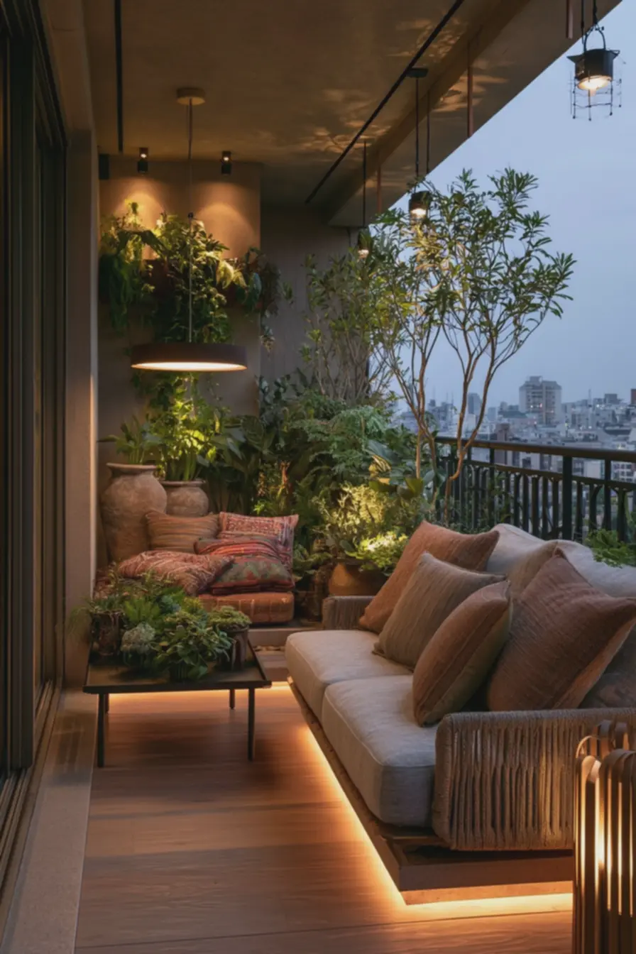 varanda-de-apartamento-com-iluminacao-em-camadas-luz-quente-luminaria-pendentecircular-sobre-mesa-com-plantas-e-almofadas-coloridas Iluminação para varanda: criar cantos acolhedores sem obras varanda-de-apartamento-com-iluminacao-em-camadas-luz-quente-luminaria-pendentecircular-sobre-mesa-com-plantas-e-almofadas-coloridas Iluminação para varanda: criar cantos acolhedores sem obras