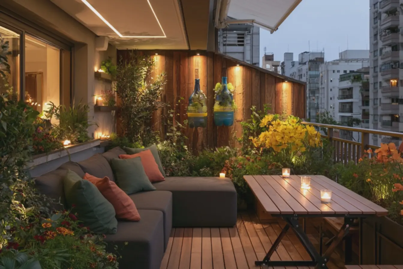 varanda-de-tres-metros-iluminada-por-luzes-led-brancas-quentes-e-velas-em-potesde-vidro-para-ambiente-aconchegante Decoração de varanda: ideias inesperadas para renovar seu espaço com charme varanda-de-tres-metros-iluminada-por-luzes-led-brancas-quentes-e-velas-em-potesde-vidro-para-ambiente-aconchegante Decoração de varanda: ideias inesperadas para renovar seu espaço com charme