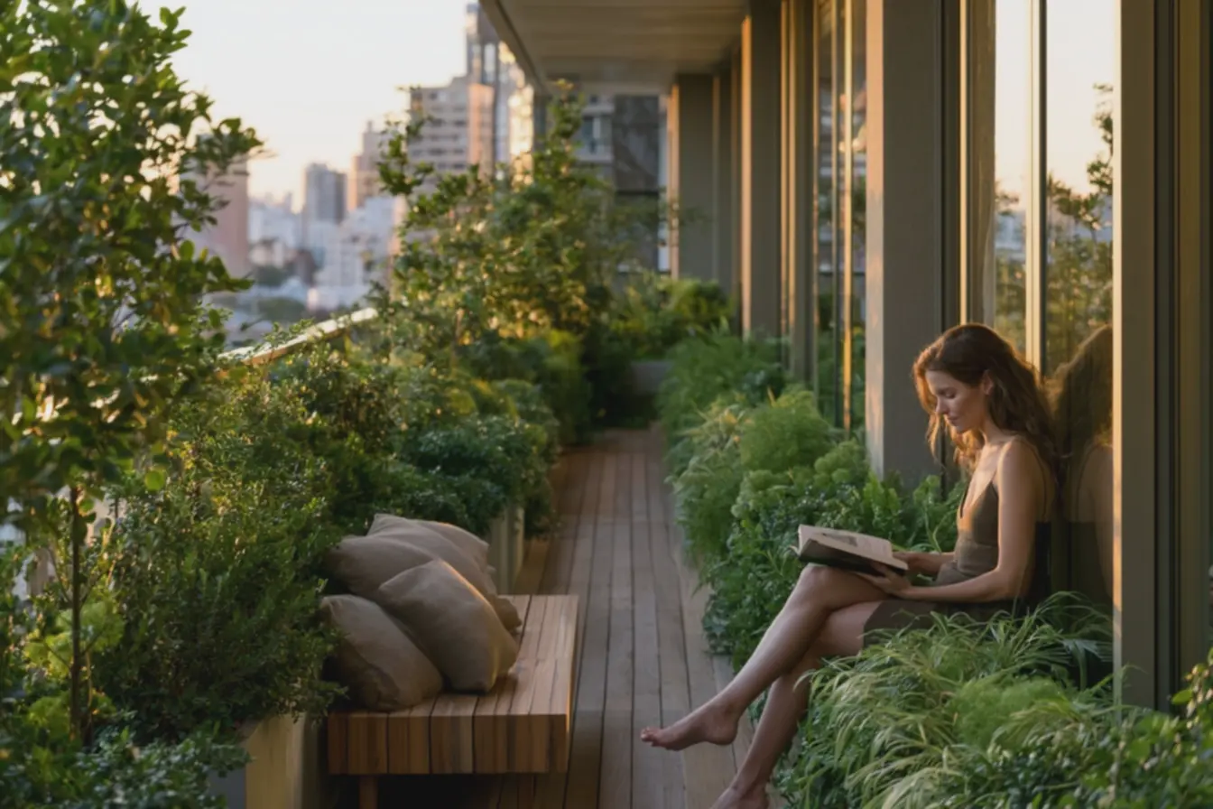 varanda-estreita-de-apartamento-com-banco-de-madeira-simples-almofadas-em-tonsterrosos-e-vasos-com-folhagens O segredo das áreas externas que convidam a viver: ideias para um jardim que inspira e acolhe de verdade varanda-estreita-de-apartamento-com-banco-de-madeira-simples-almofadas-em-tonsterrosos-e-vasos-com-folhagens O segredo das áreas externas que convidam a viver: ideias para um jardim que inspira e acolhe de verdade