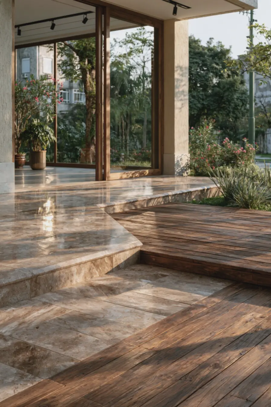 acento-em-acabamento-preciso-e-textura-suave-da-madeira-com-integracao-fluidaentre-materiais Combinações de pedra e madeira que destacam a entrada da casa acento-em-acabamento-preciso-e-textura-suave-da-madeira-com-integracao-fluidaentre-materiais Combinações de pedra e madeira que destacam a entrada da casa