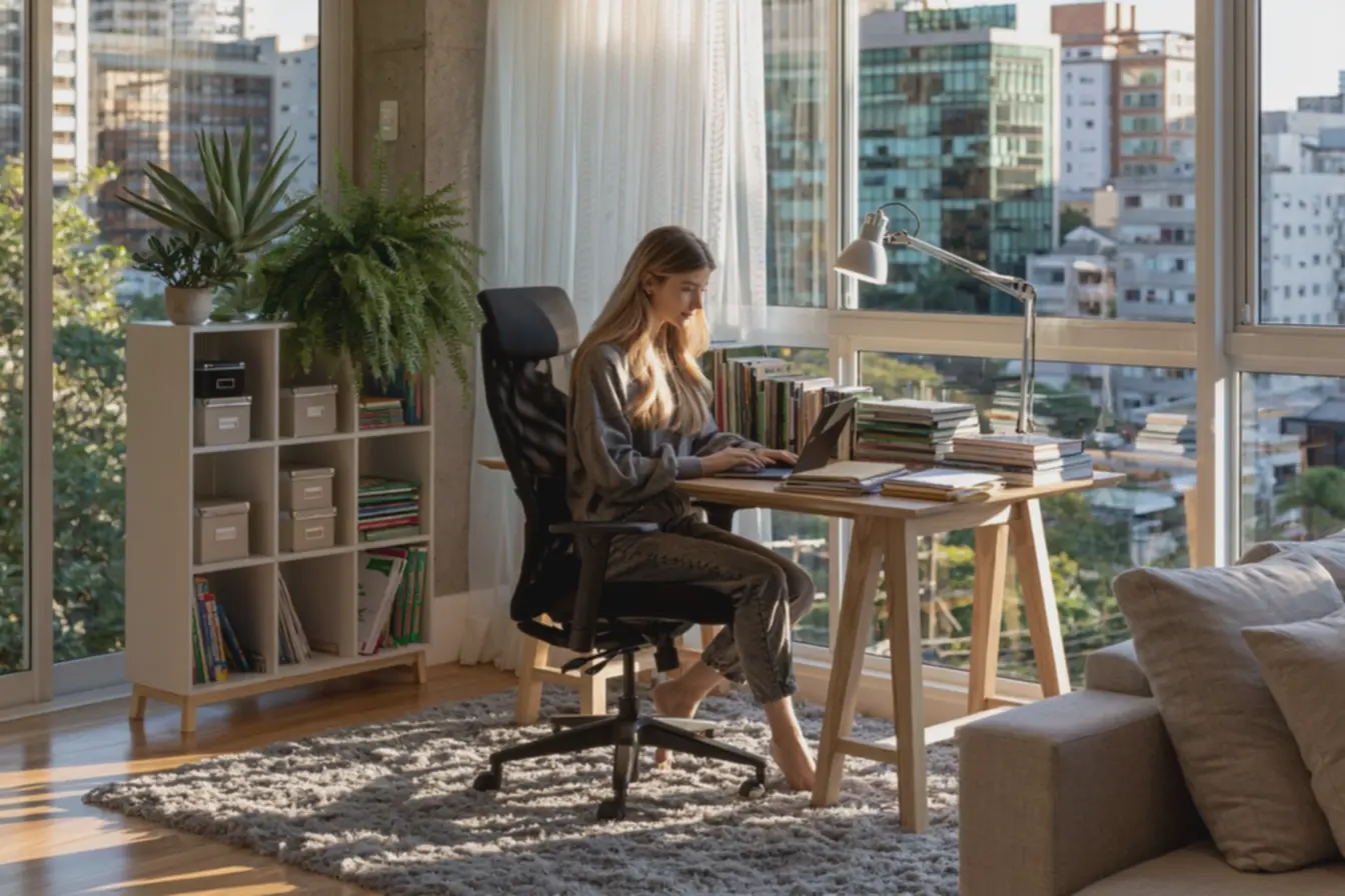 ambiente-de-estudo-funcional-e-confortavel-com-tapete-cinza-cortinas-voil-emateriais-organizados Cantinho dos estudos em casa: o detalhe que melhora seu foco sem esforço ambiente-de-estudo-funcional-e-confortavel-com-tapete-cinza-cortinas-voil-emateriais-organizados Cantinho dos estudos em casa: o detalhe que melhora seu foco sem esforço